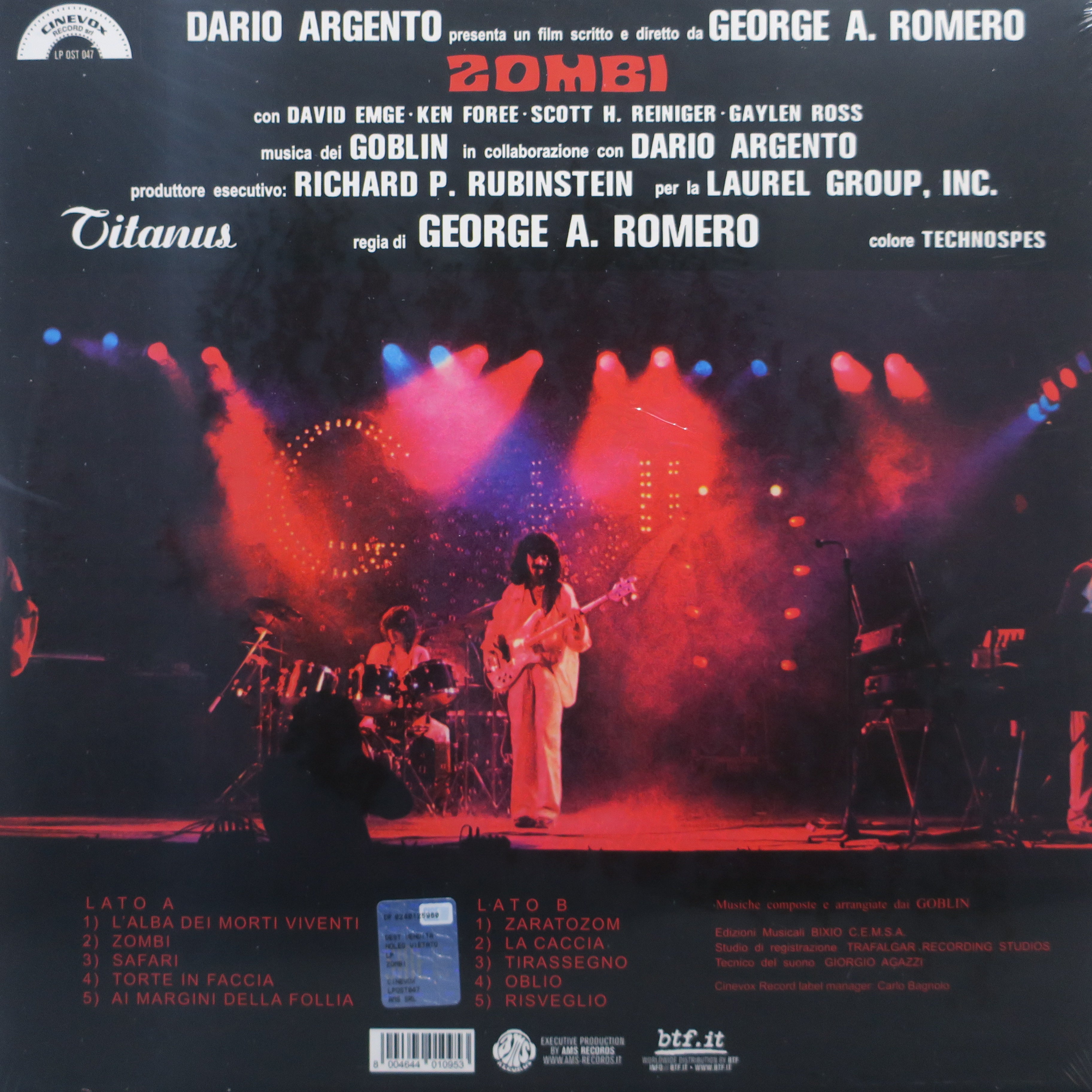 Goblin - Dawn of The Dead (Zombi) Original Soundtrack Vinyl LP Record - Perfect for Horror Movie Nights & Vinyl Collectors