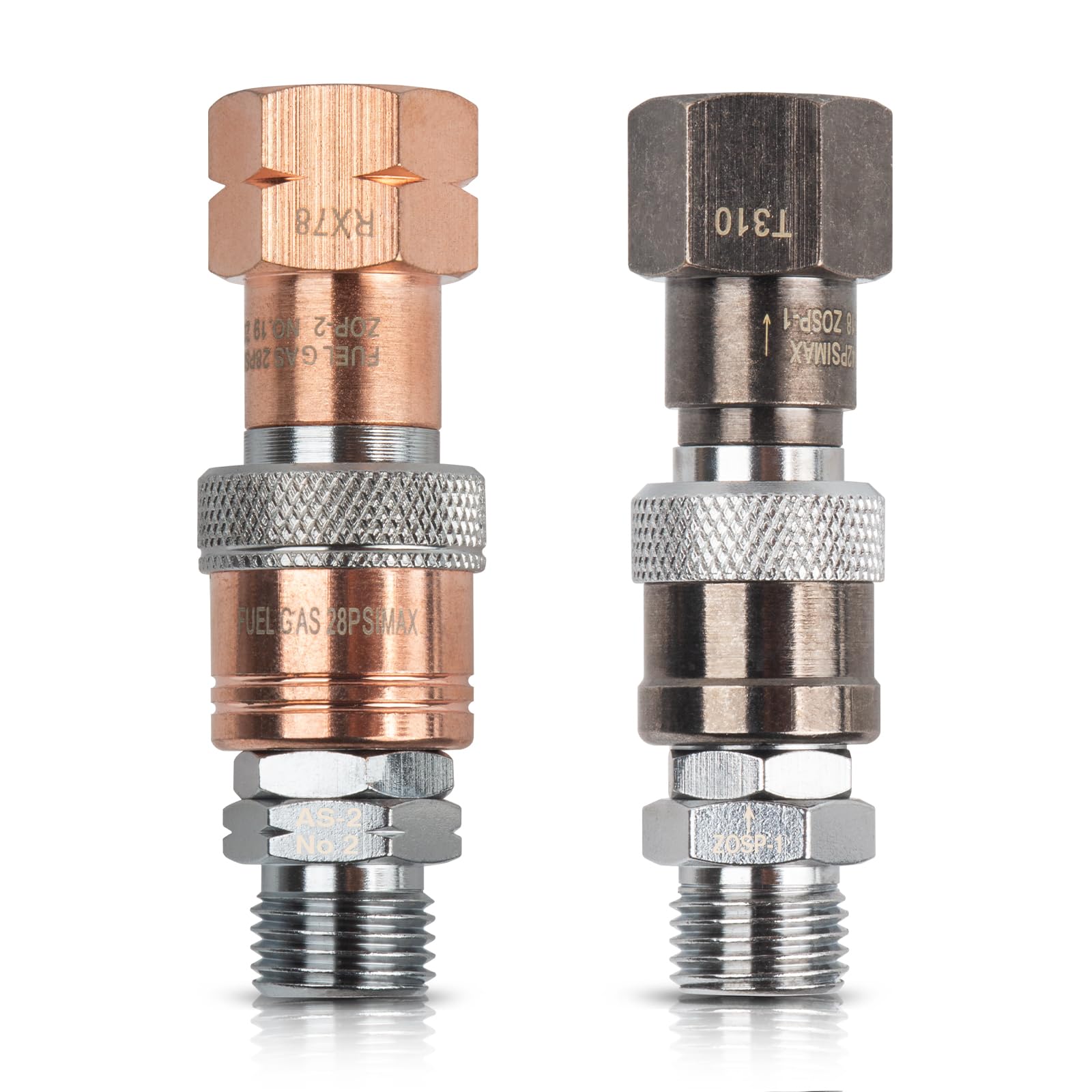Oxy Acetylene Quick Connect Fittings - Cutting Torch Quick Coupler Set for Oxy Fuel Welding & Brazing | Perfect for Metal Fabrication, HVAC Repair & Automotive Maintenance
