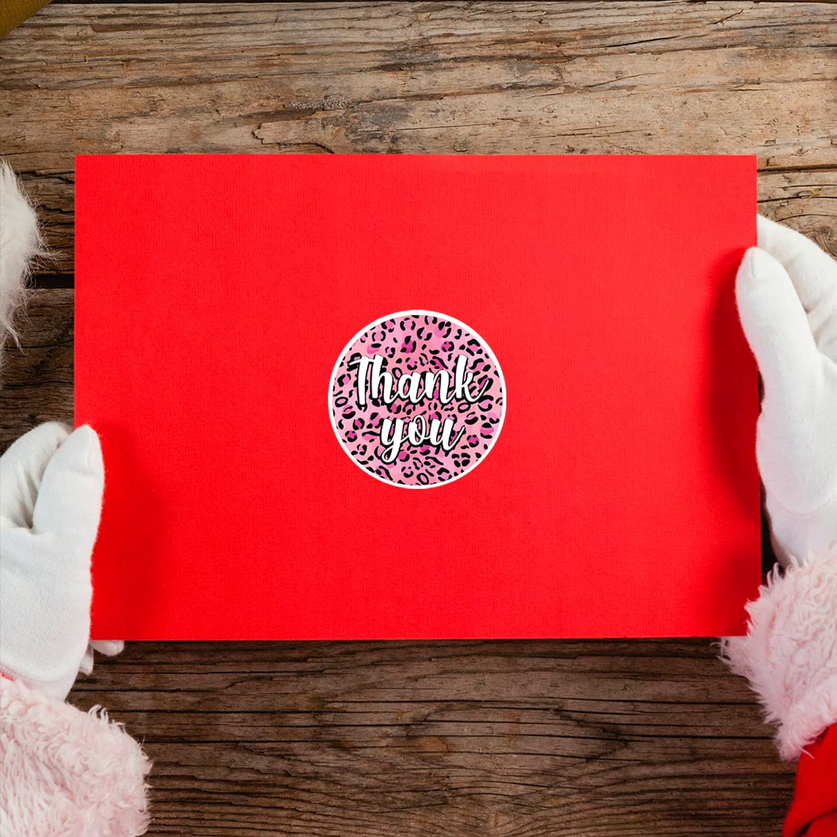 Cute Pink Leopard Print Thank You Stickers - 500 PCS Handmade Happy Mail Stickers for Small Business, Package Decorations & Gift Wrapping - Perfect for Etsy Shops, DIY Crafts & Customer Appreciation Gifts