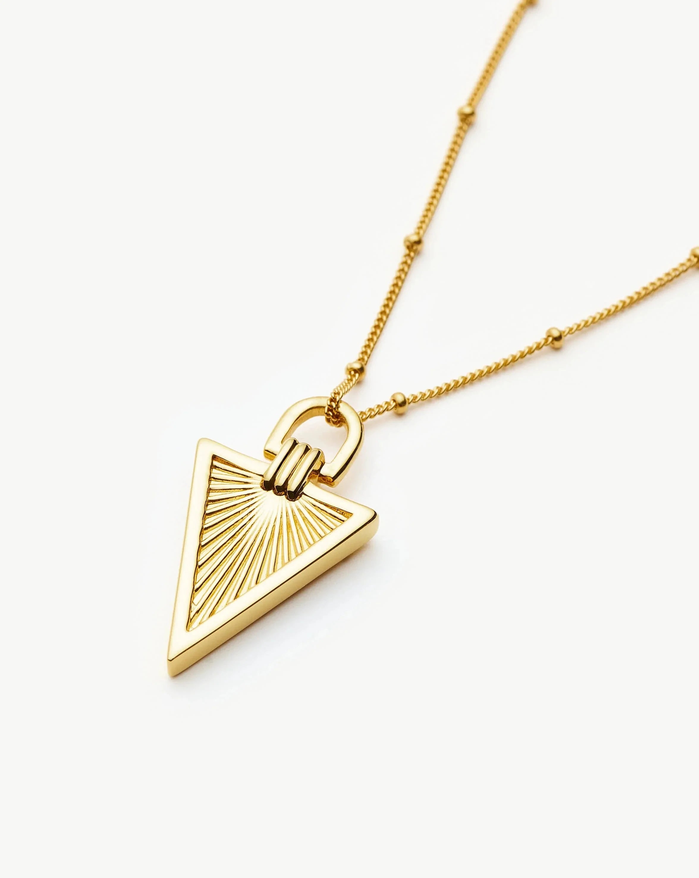 Pyramid Ridge Pendant Necklace for Women - 18k Gold Plated Elegant Jewelry Gift for Birthday, Anniversary & Special Occasions