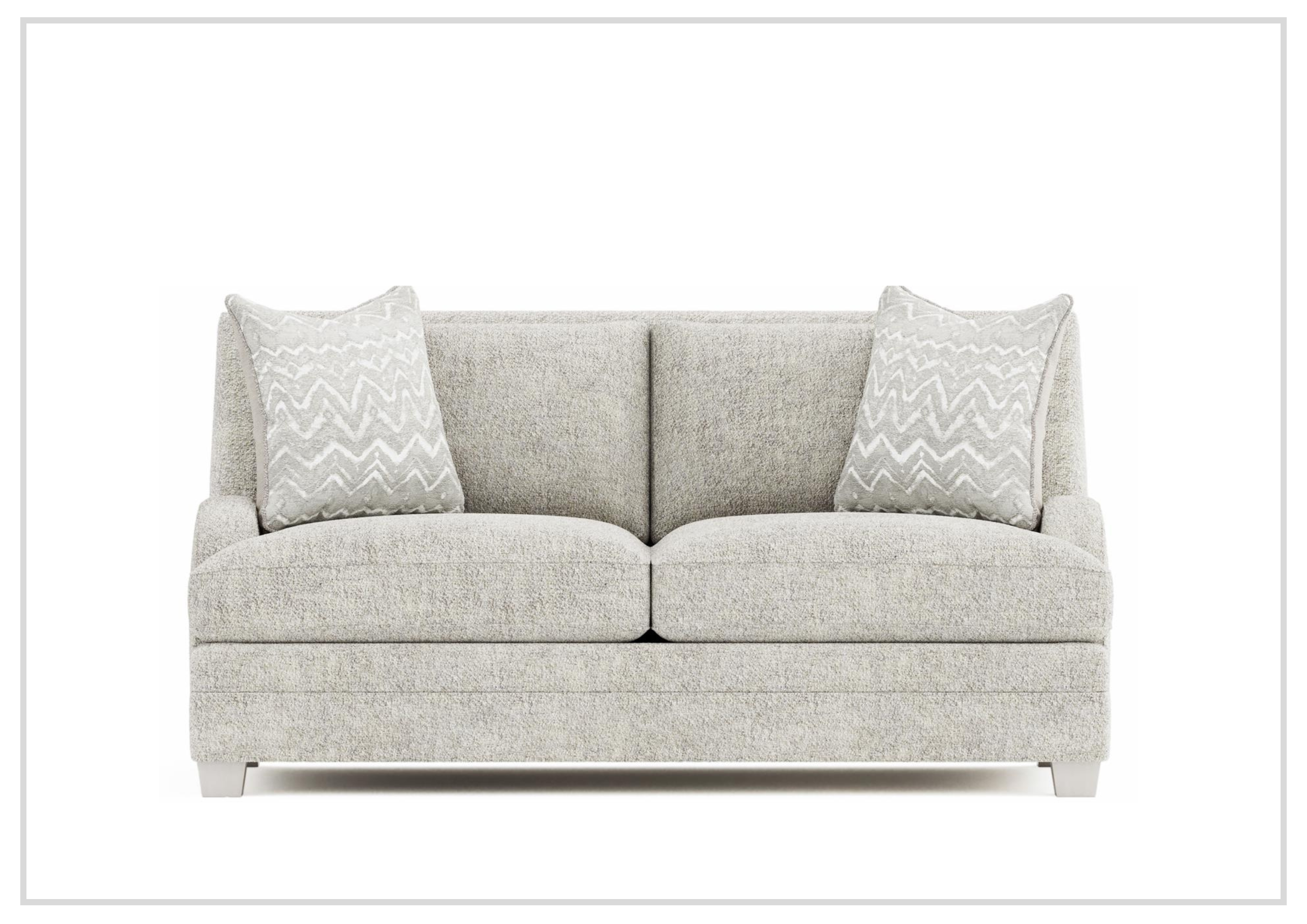 Bernhardt Rollins Fabric Loveseat with Spring Down Cushions - Comfortable Small Sofa for Living Room, Apartment & Cozy Spaces