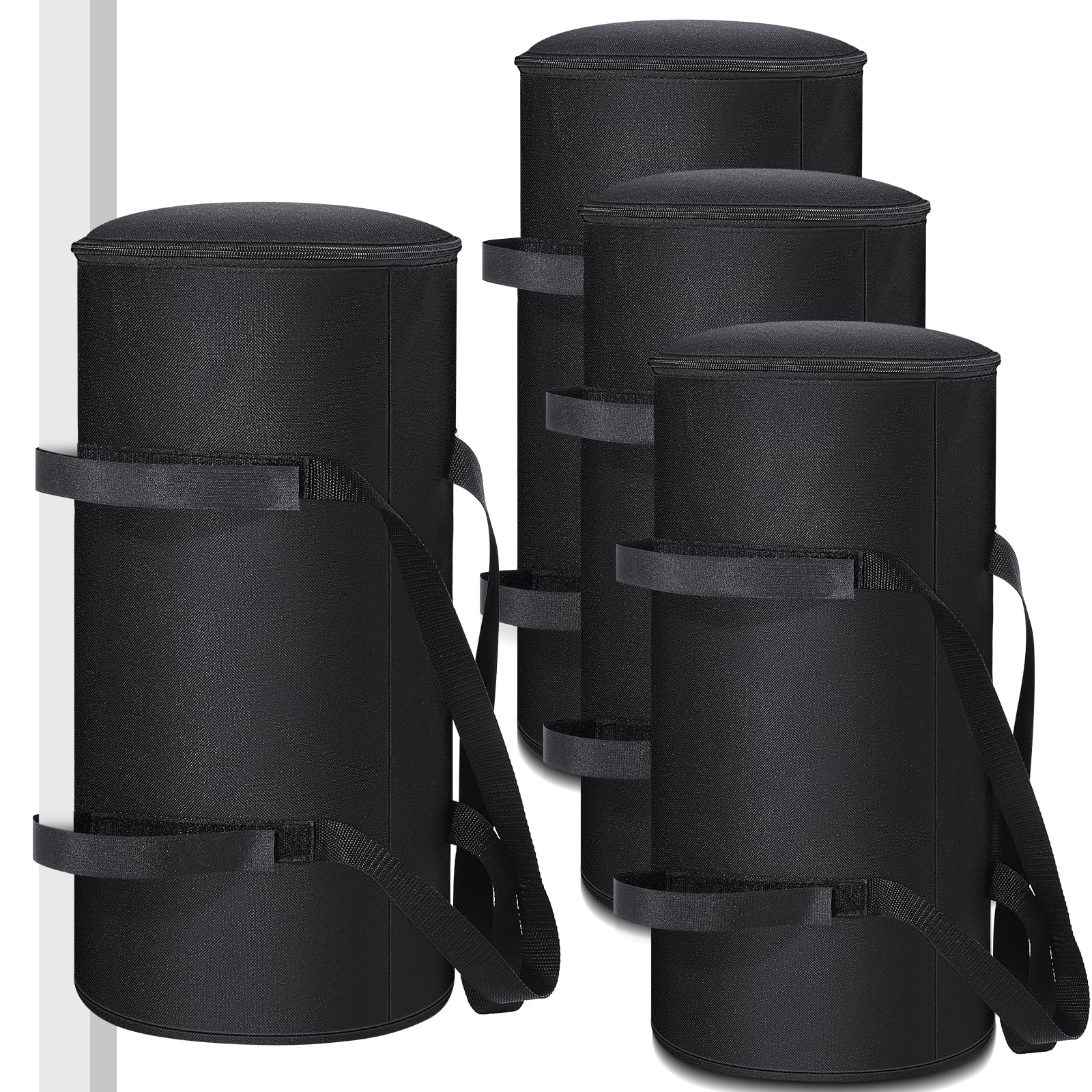 4 Pcs Heavy Duty 300 LBS Canopy Weights Sand Bags - Windproof Tent Weights for Outdoor Canopy, Gazebo, Patio Umbrella - Perfect for Camping, Beach, Picnics, and Backyard Events (Black, No Sand Included)
