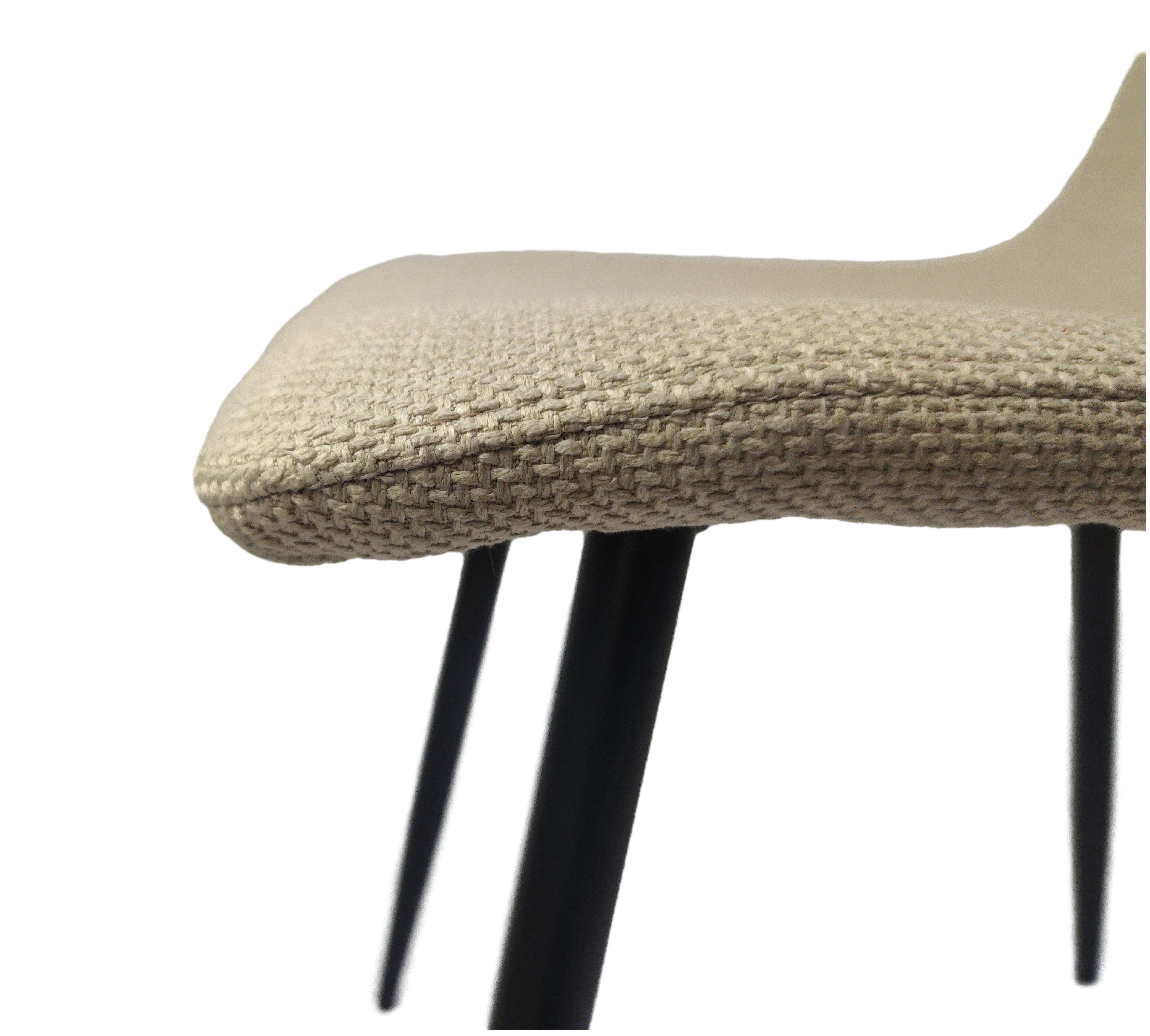 4-Piece Modern Upholstered Dining Chair Set - Linen Cushion Seats with Sturdy Black Metal Legs - Kitchen & Dining Room Accent Chairs (Beige) - Perfect for Small Spaces, Breakfast Nooks & Contemporary Home Decor