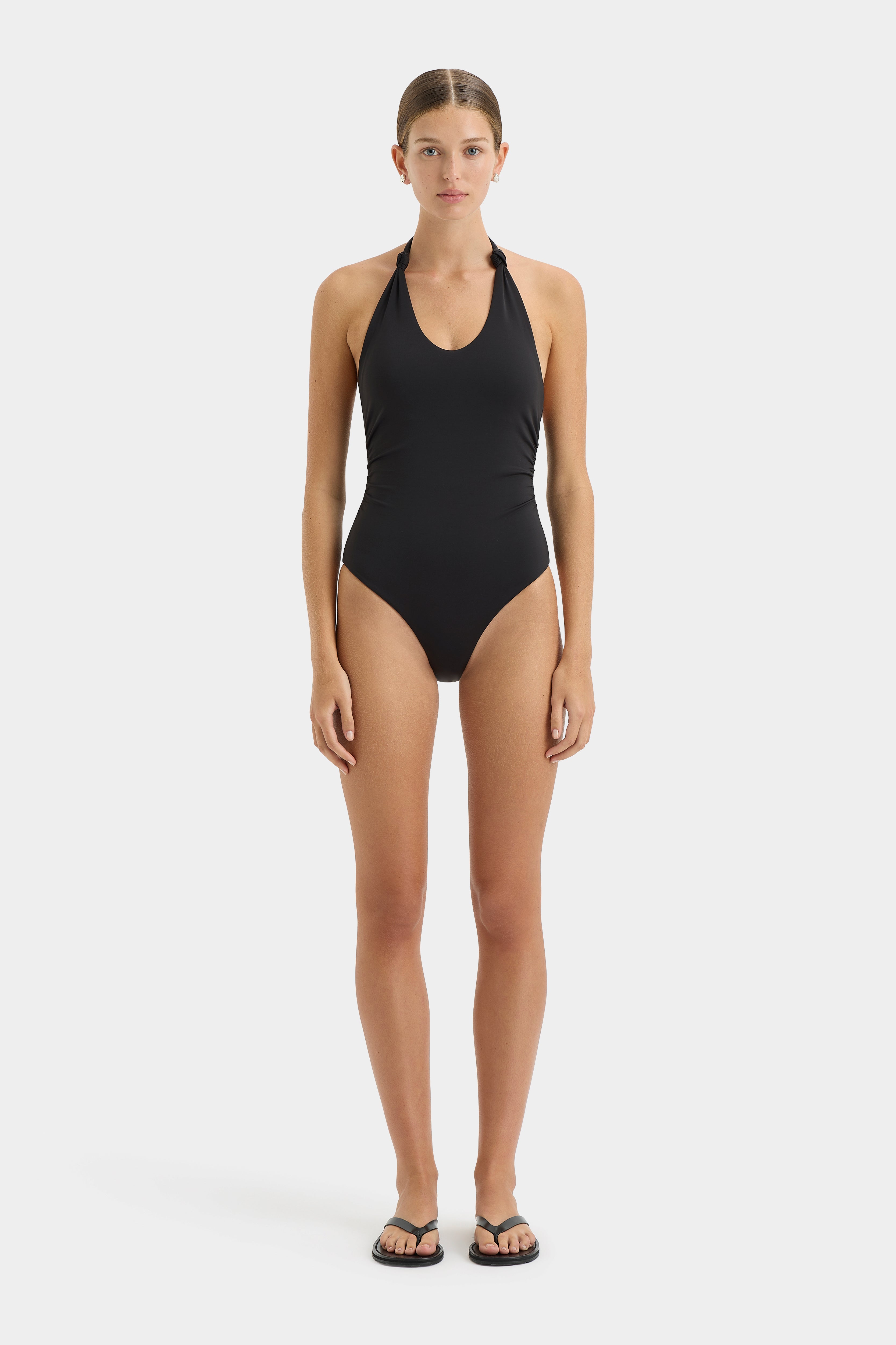 Clarita Knot One Piece Swimsuit - Sexy High Waisted Bikini Bottom & Halter Top for Women - Perfect for Beach, Pool, Vacation & Summer Outfits