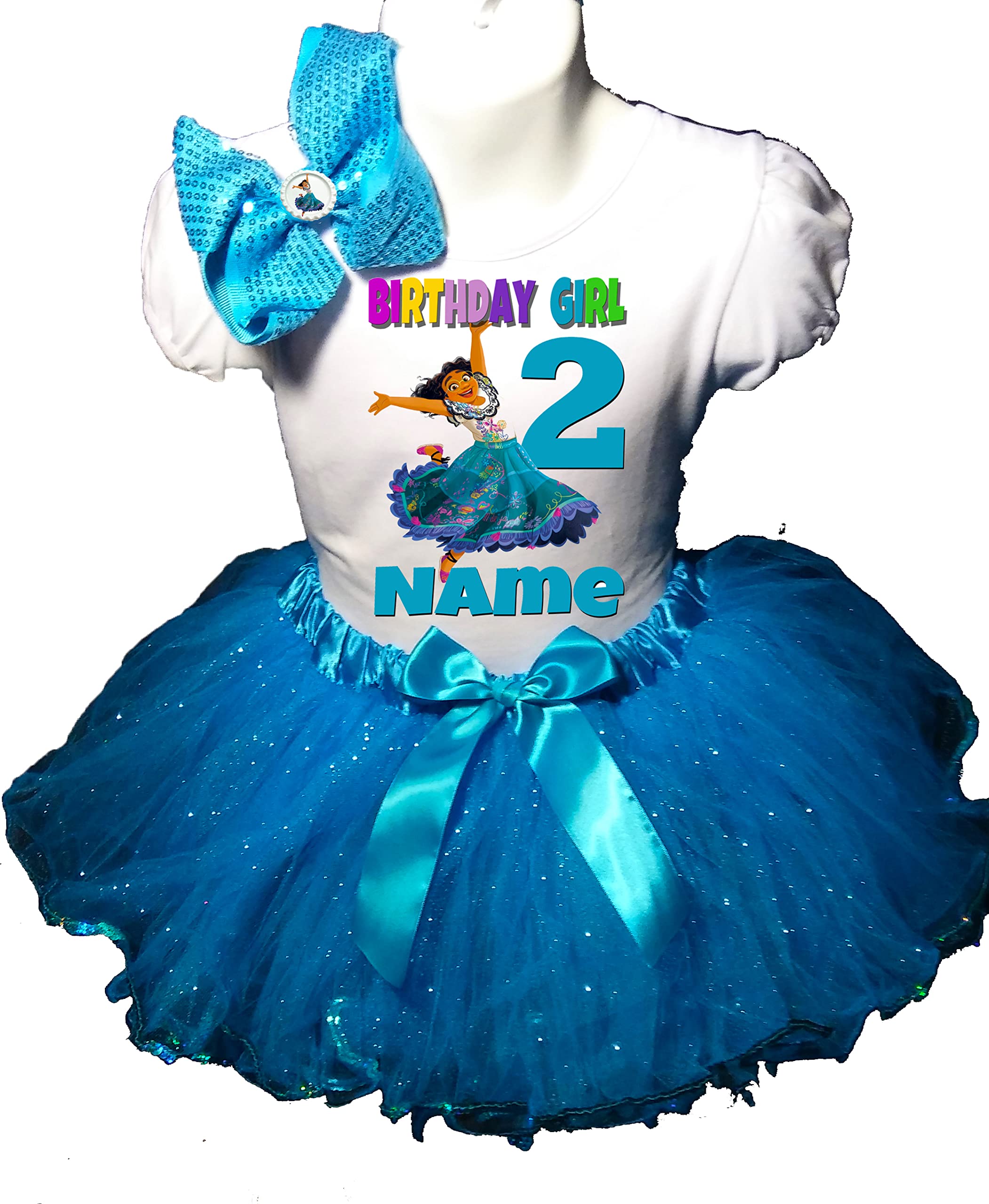 Personalized Mirabel Birthday Dress & Tutu Outfit for Girls - Fast Shipping | Perfect for 2nd Birthday Parties, Photo Shoots & Disney Themed Celebrations