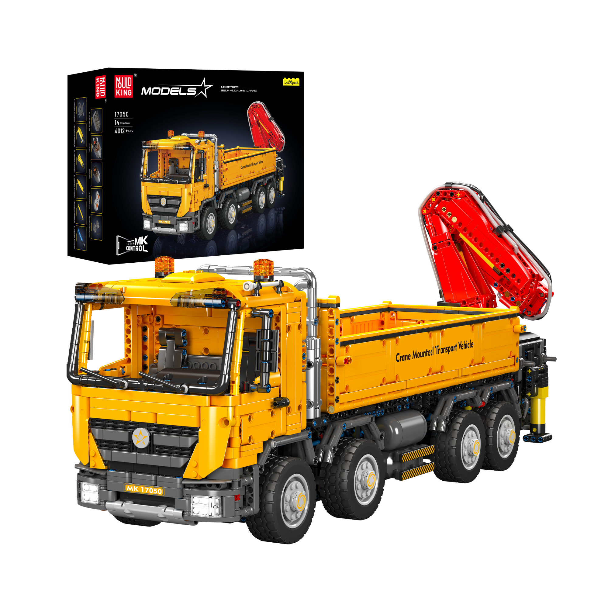 Mould King 17050 Remote Control Crane Truck Building Kit - 4,012 Pieces STEM Toy for Adults & Kids | Perfect for Construction Enthusiasts & Engineering Hobbyists | Great Gift for Birthday & Christmas