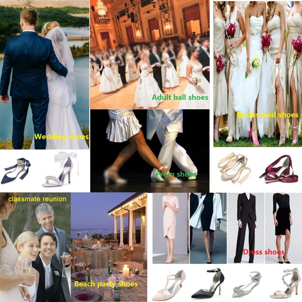 Elegant Satin Bridal Wedding Flats for Women - Comfortable Closed Toe Ballet Slip-On Shoes with 2.5cm Heel (Navy Blue, Size 6.5 US) - Perfect for Wedding Ceremonies, Receptions & Bridal Showers