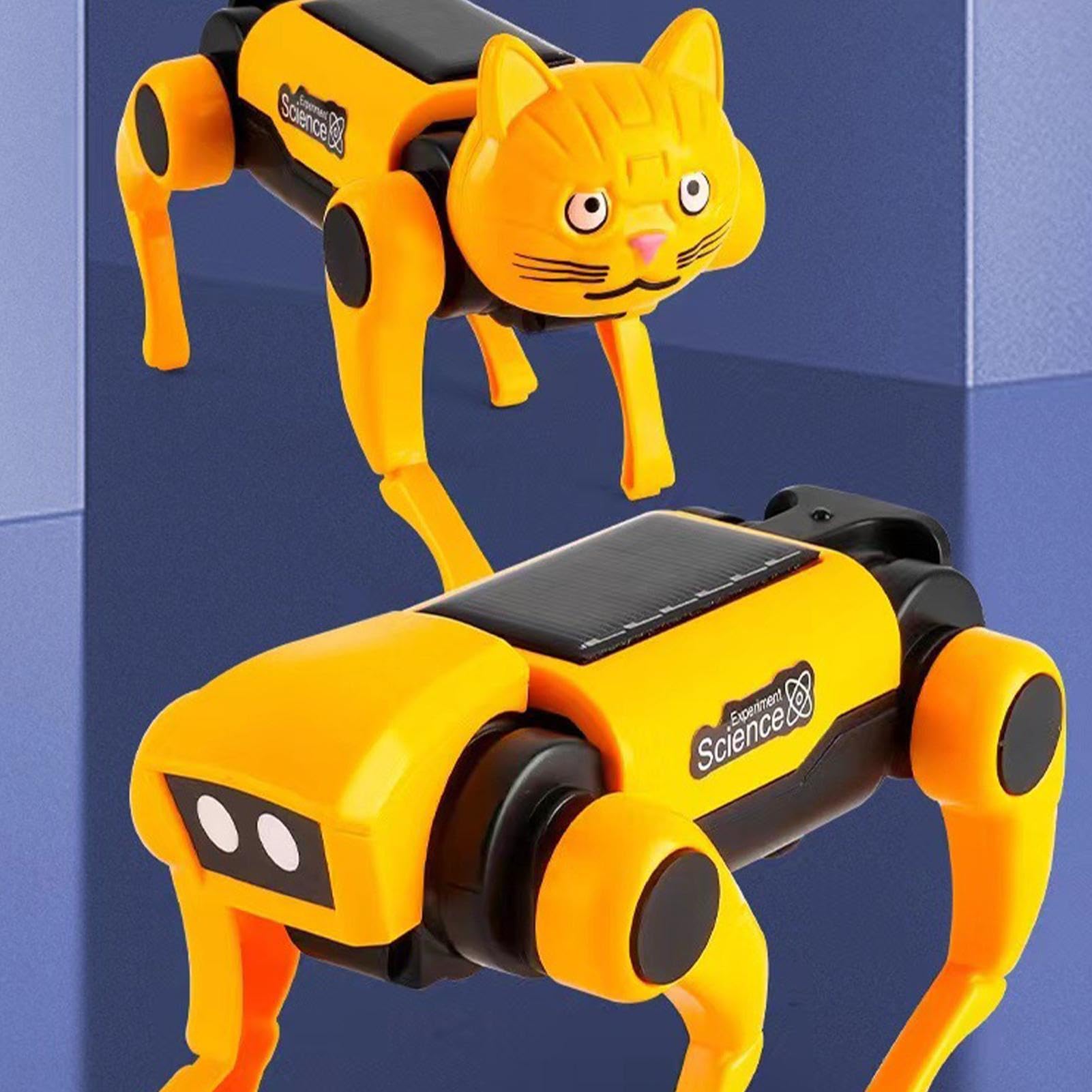 Solar-Powered DIY Robot Dog Kit - Smart Robotic Toy for Dogs, STEM Educational Building Set for Kids | Fun Interactive Pet Companion & Science Project Gift