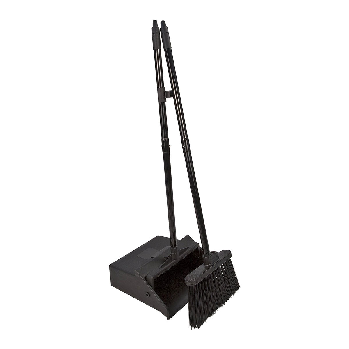 Carlisle 36141503 Duo Pan Lobby Pan & Sweep Broom Combo Set - 36 Inch Black Commercial Cleaning Tools for Floors, Hallways, and Large Areas - Ideal for Hotels, Offices, and Schools