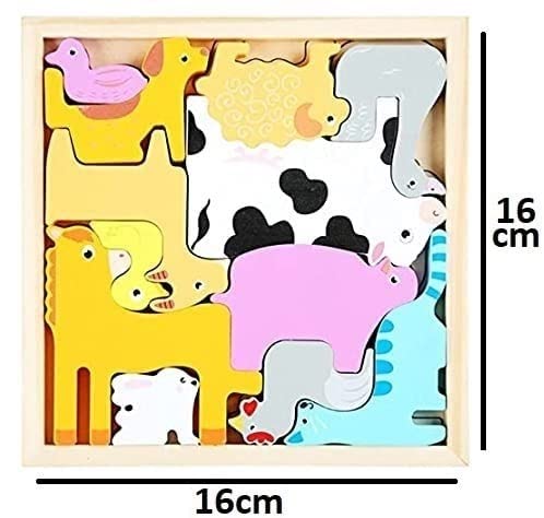 Smoneo Handcrafted 3D Wooden Jigsaw Puzzle for Kids - Alphabet & Number Learning Toy with Multicolor Blocks - Educational STEM Toy for Boys & Girls (16x16cm, Vehicles) - Perfect for Preschool Learning & Creative Play