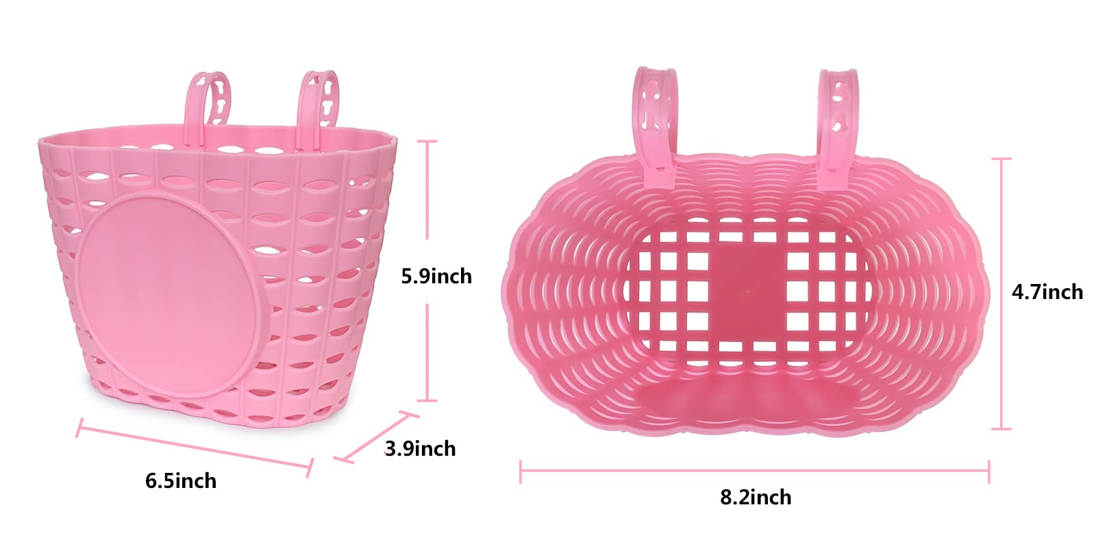 Girl's Bike Basket - Cute & Durable Bicycle Front Basket for Kids - Perfect for School, Picnics & Shopping Accessories