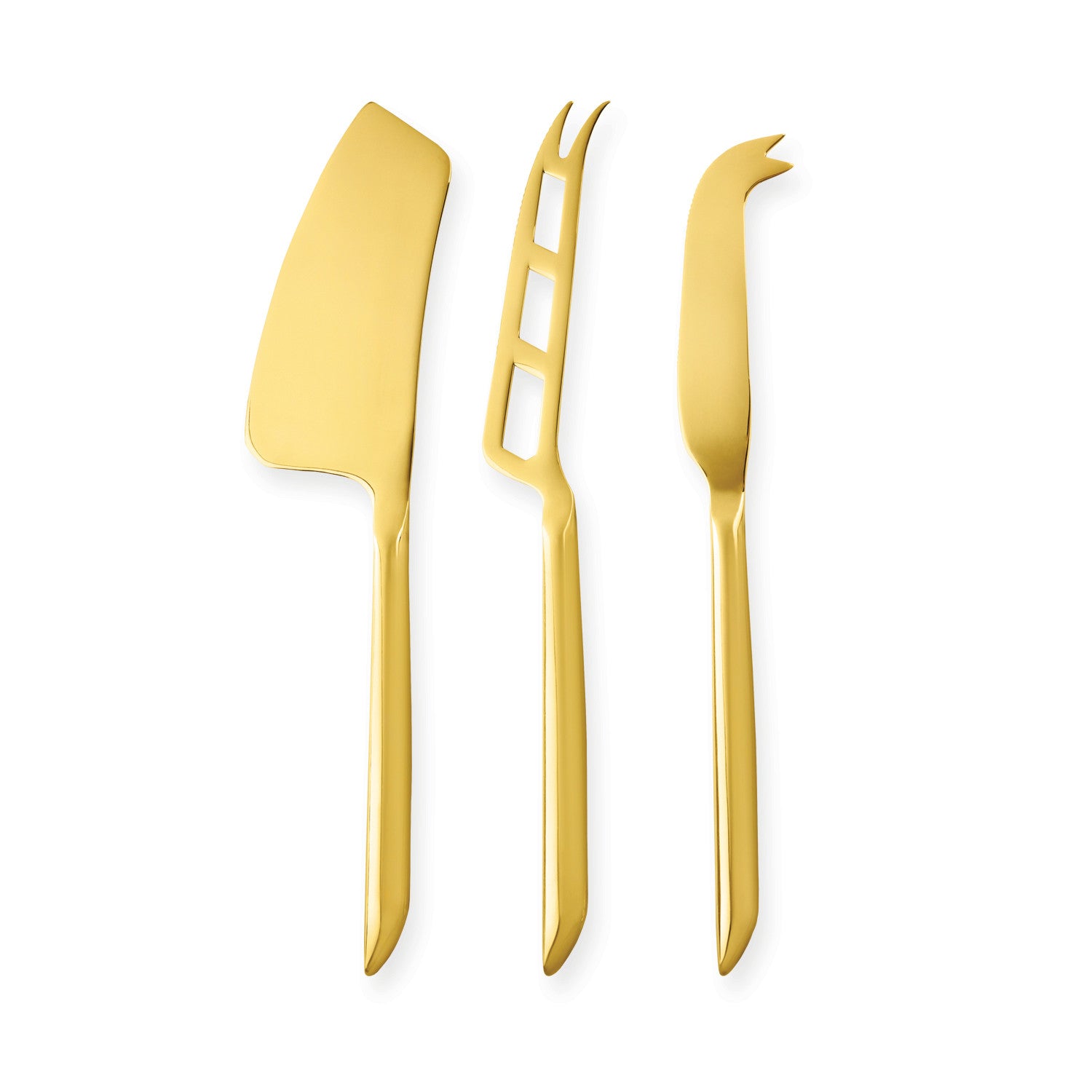 Premium Gold Cheese Knives Set of 3 - Stainless Steel Cheese Slicers for Entertaining, Charcuterie Boards & Wine Pairings