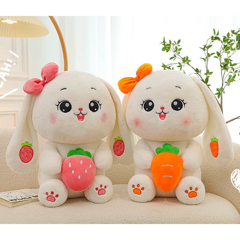 Adorable White Bunny Plush Toy - Kawaii Caramel Stuffed Animal for Kids & Adults | Perfect for Cuddling, Gifts, and Home Decor