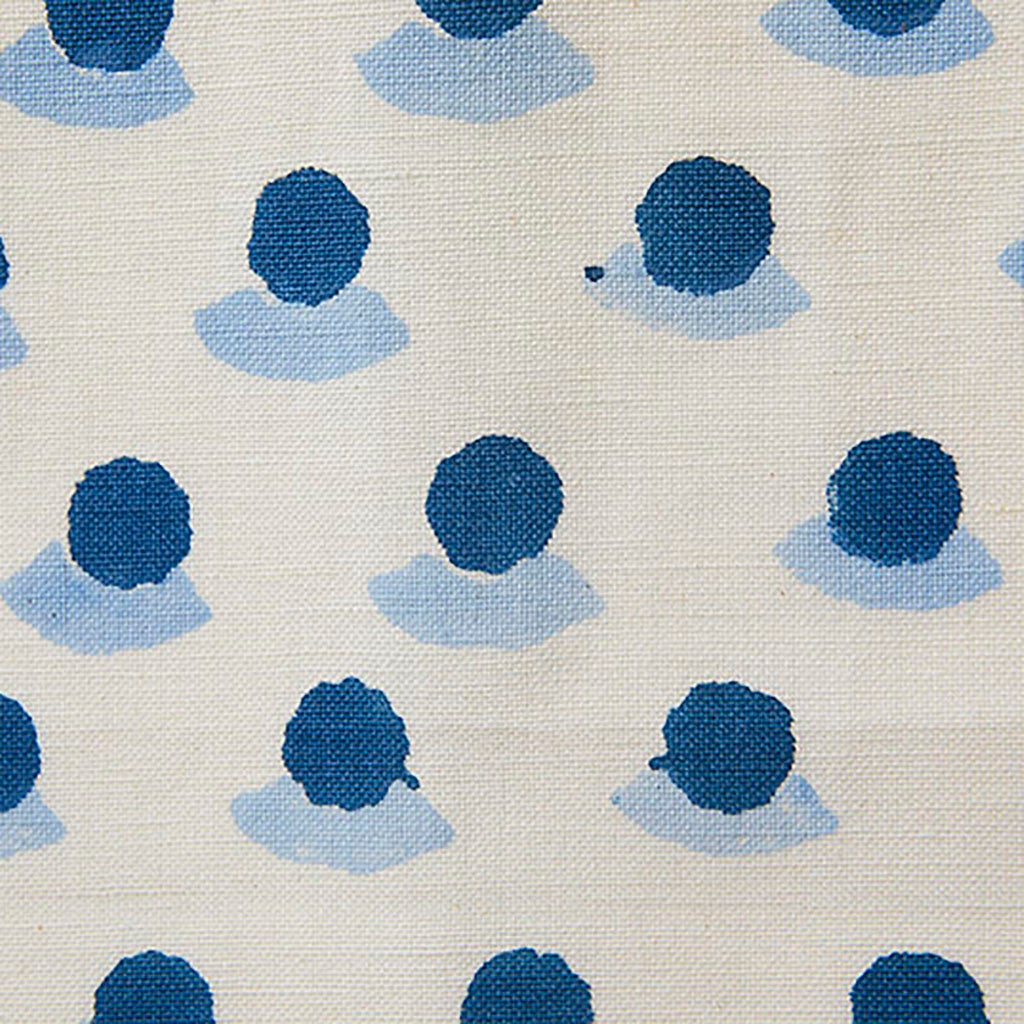 Handmade Berry Block Printed Fabric - Premium Linen/Cotton Blend in Indigo & Sky Blue - Perfect for Boho Home Decor, DIY Crafts & Fashion Accessories