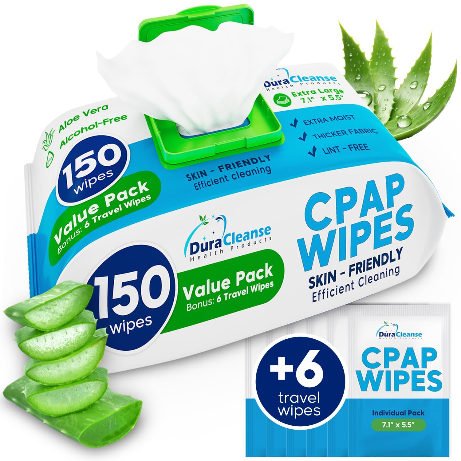 CPAP Mask Wipes - 150 Count Jumbo Pack for Full Face & Nasal Masks - Unscented Cleaning Wipes for CPAP Machine & Travel Use