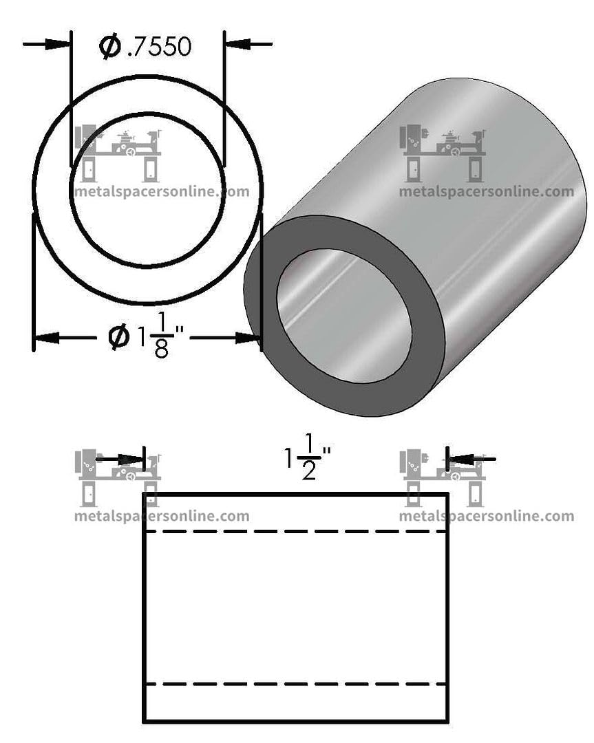 Aluminum Spacer 1-1/8