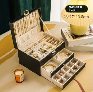3 Layer Waterproof Jewelry Organizer Box for Necklaces & Rings | Travel-Friendly Storage Case | Perfect for Travel, Home, and Gift Giving