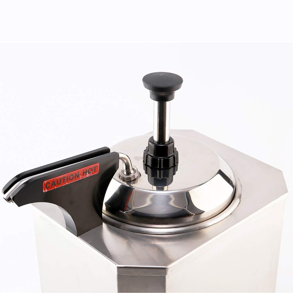 Commercial Li Bai Nacho Cheese Dispenser Machine with Heated Spout Pump - 2.6qt Capacity, Auto Temperature Control for Chocolate, Butter & Cheese - Perfect for Restaurants, Cinemas & Party Catering