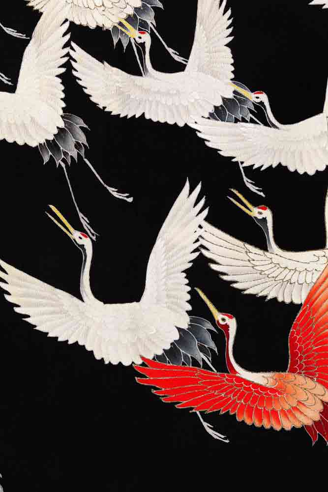Flying Cranes Art Print - Framed or Unframed Asian Wall Decor - Perfect for Living Room, Bedroom & Office Decor