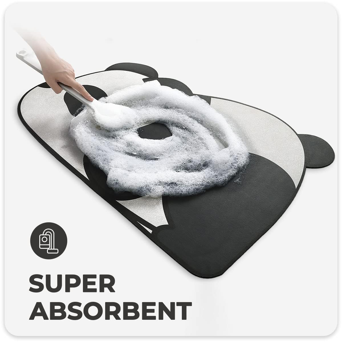 Super Absorbent Bathroom Rug - Cute Panda Non-Slip Bath Mat, Ultra Soft Foam Bathroom Carpet for Shower & Kitchen, 15.7