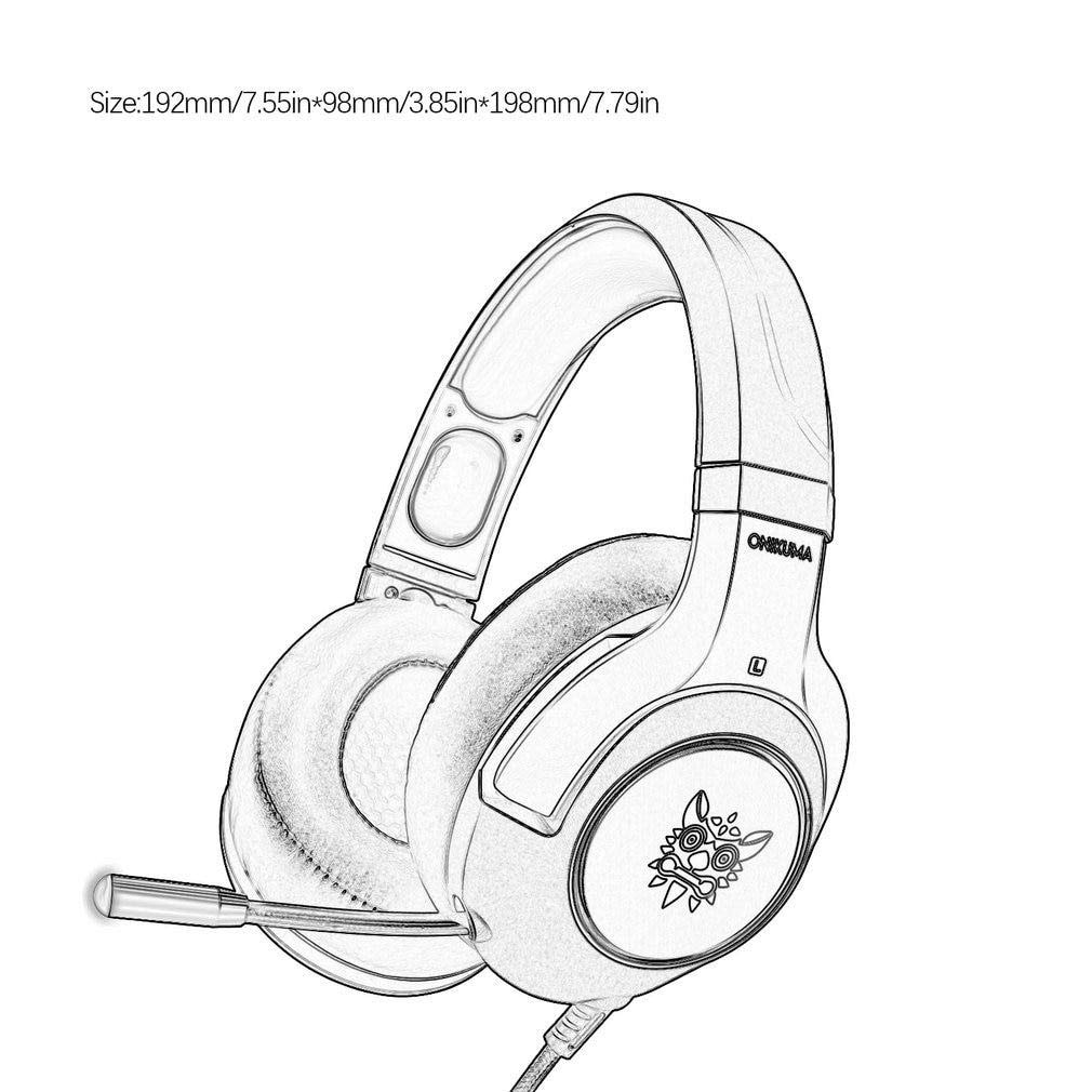 K9 Stereo Gaming Headset with LED Lights & Deep Bass - Wired Over-Ear Headphones for PC, PS4, Xbox, Nintendo Switch - Perfect for FPS, RPG & Online Gaming Sessions