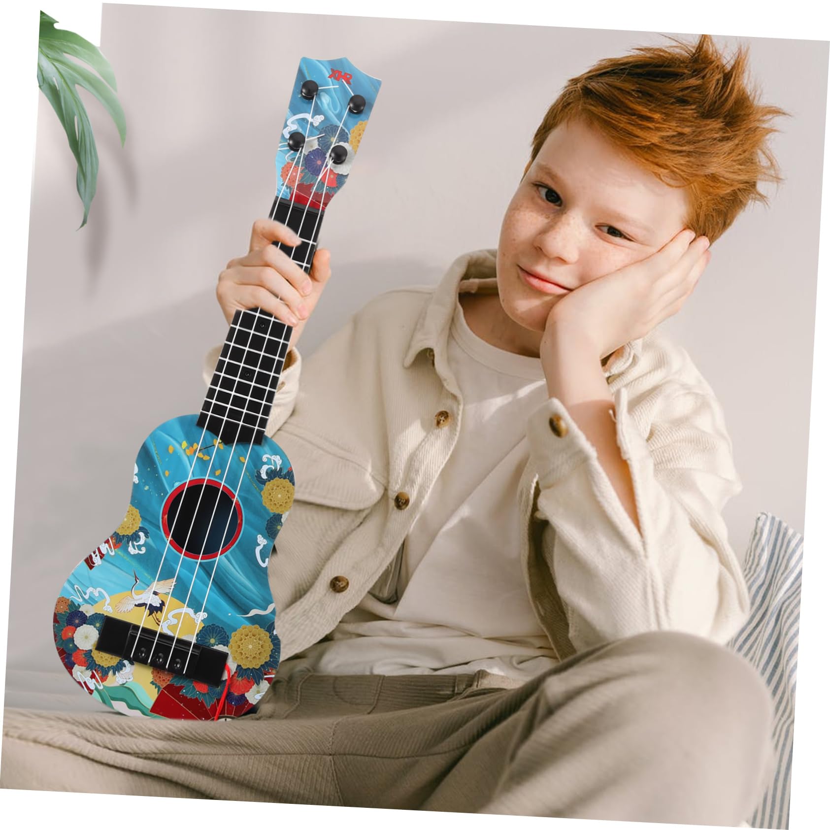 ORFOFE 21 Inch Ukulele - Wooden Mini Guitar for Kids & Beginners | Portable Musical Instrument for Travel, Beach, Camping & Home Play