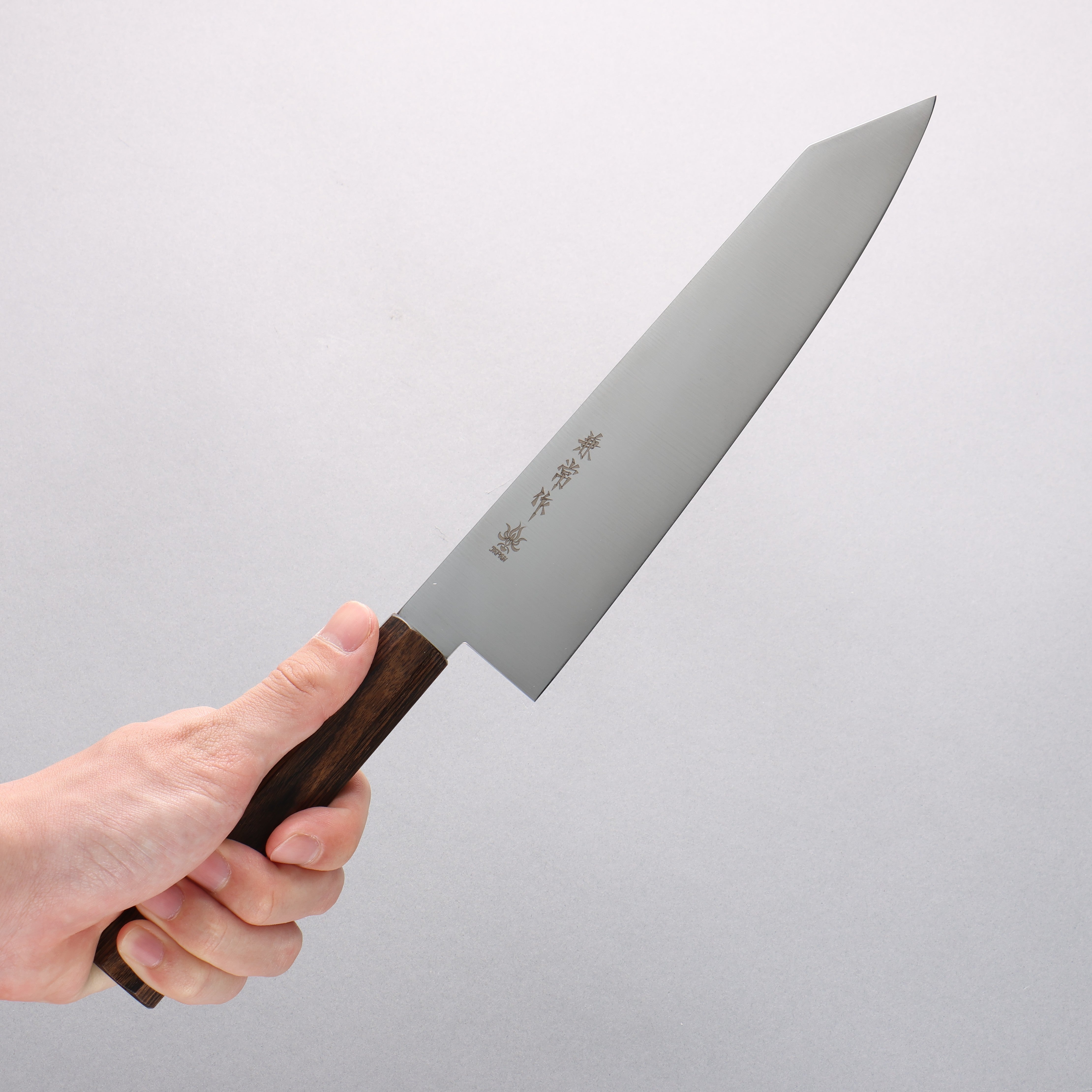 Kanetsune Ichizu VG10 Kiritsuke Gyuto 210mm Japanese Chef Knife with Brown Pakka Wood Handle - Perfect for Sushi, Sashimi & Precision Kitchen Tasks