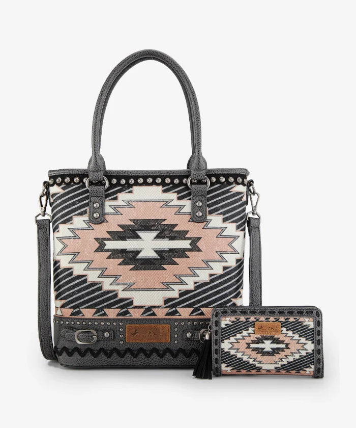 Montana West Aztec Print Concealed Carry Tote Bag Set - Stylish & Functional Handbag for Women, Perfect for Everyday Use, Travel, and Concealed Carry
