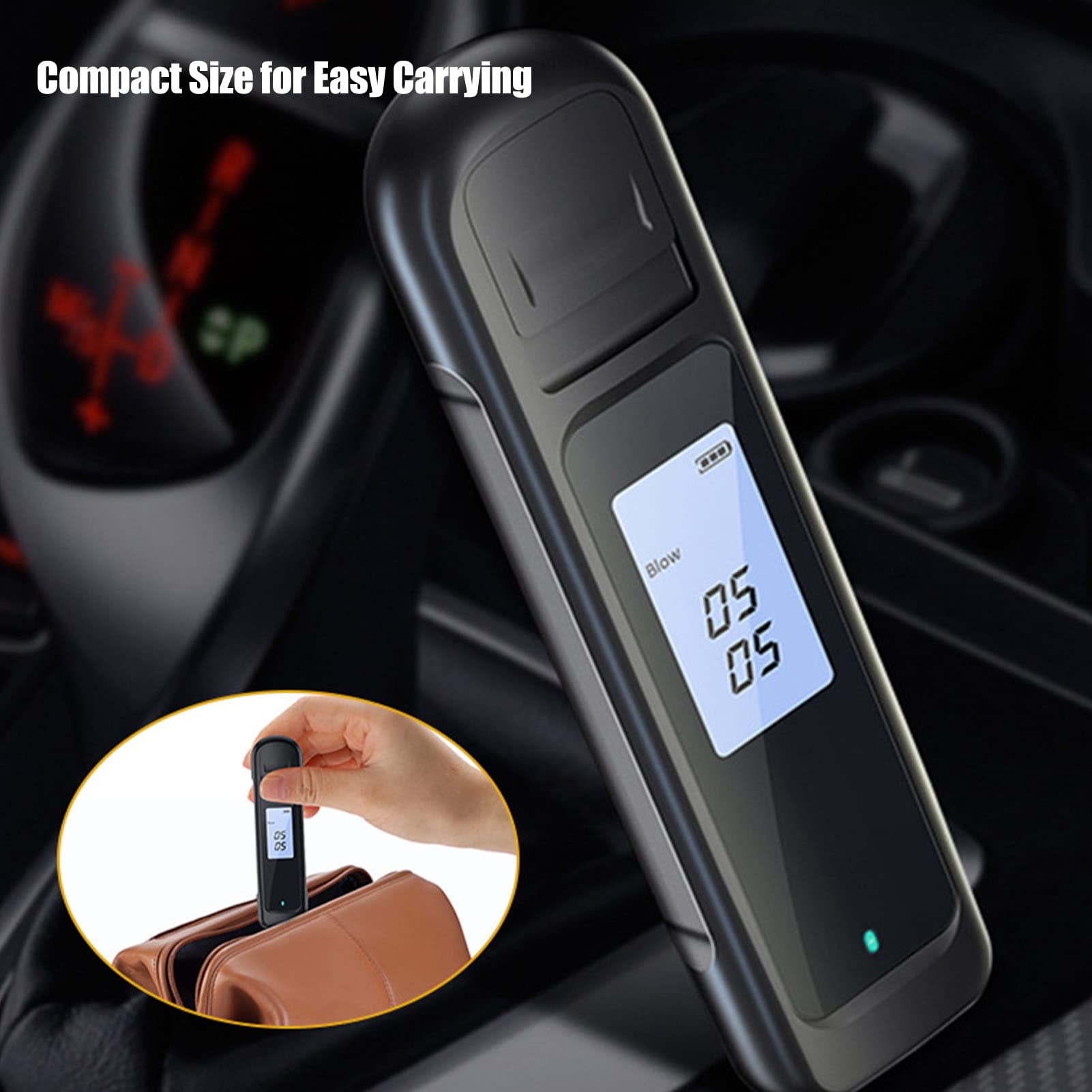 Fafeicy Portable Pocket Keychain Alcohol Tester - Professional Breathalyzer with LED Digital Display for Accurate BAC Testing | Perfect for Personal Safety, Night Out, and Workplace Sobriety Checks