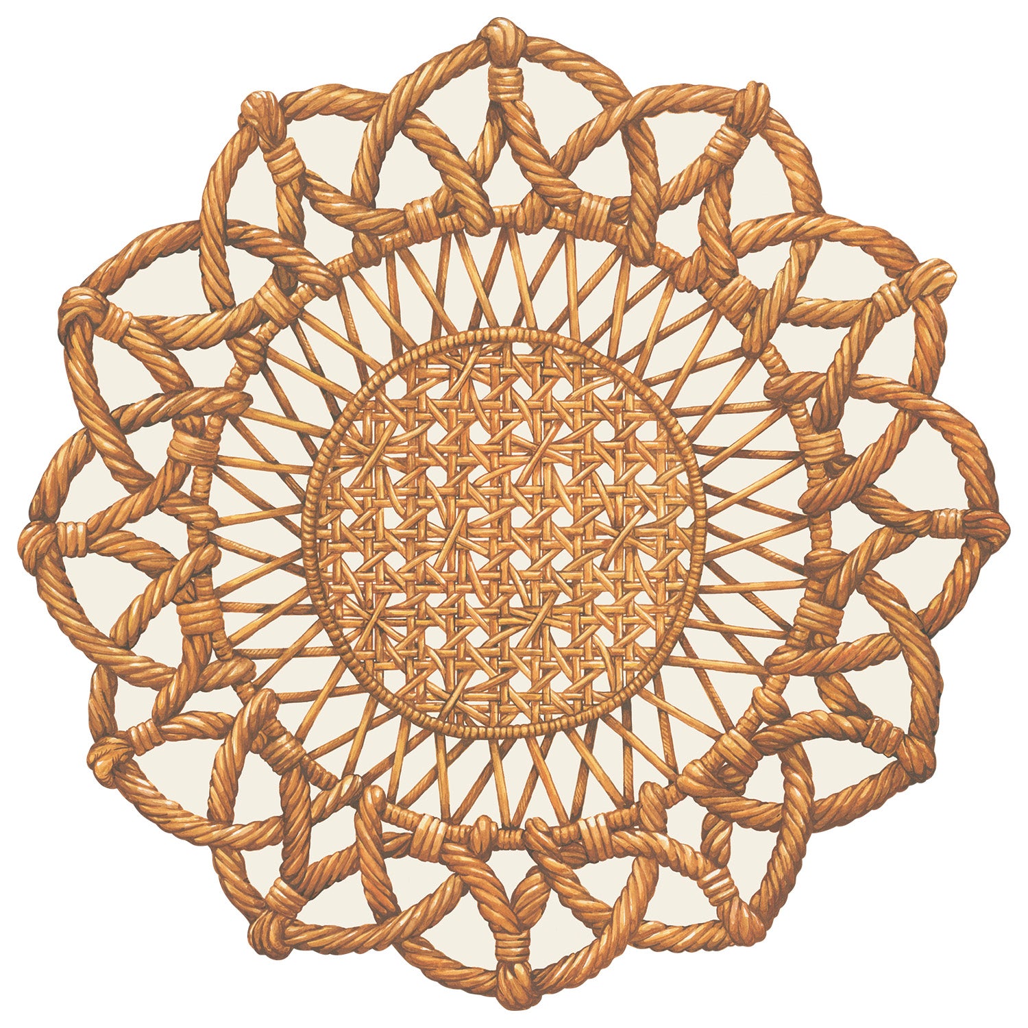 Eco-Friendly Rattan Weave Placemats Set of 4 - Natural Fiber Table Mats for Dining, Kitchen, and Outdoor Picnic Use
