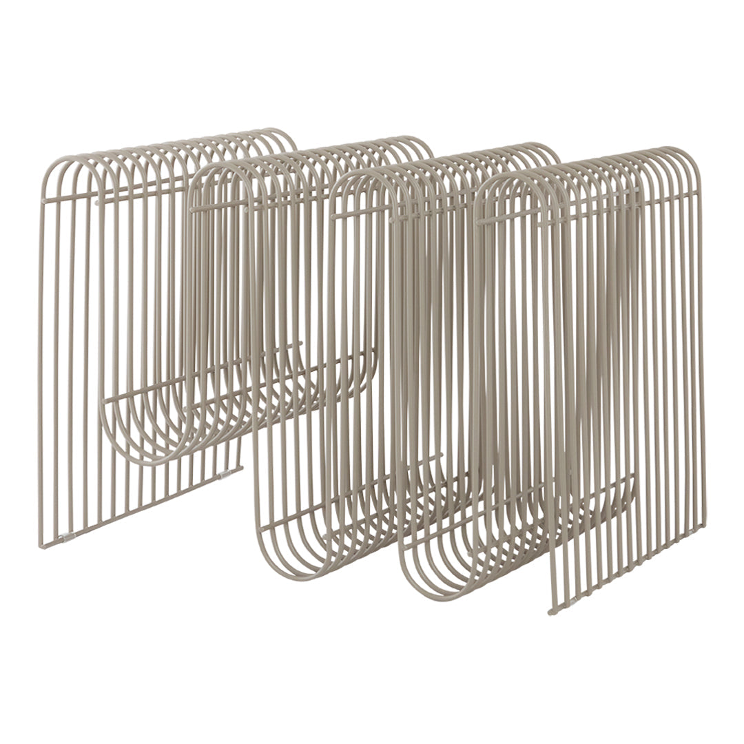 Curved Magazine Holder - Modern Wire Rack for Books & Newspapers - Perfect for Living Room, Office, or Bedroom Organization