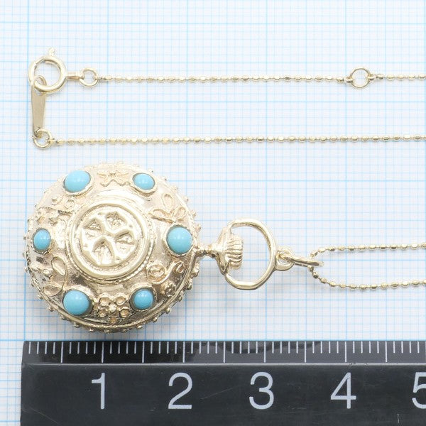 10K Yellow Gold Turquoise Necklace for Women - Handmade Dainty Pendant Jewelry Gift for Birthday, Anniversary & Valentine's Day | Boho Chic & Everyday Wear