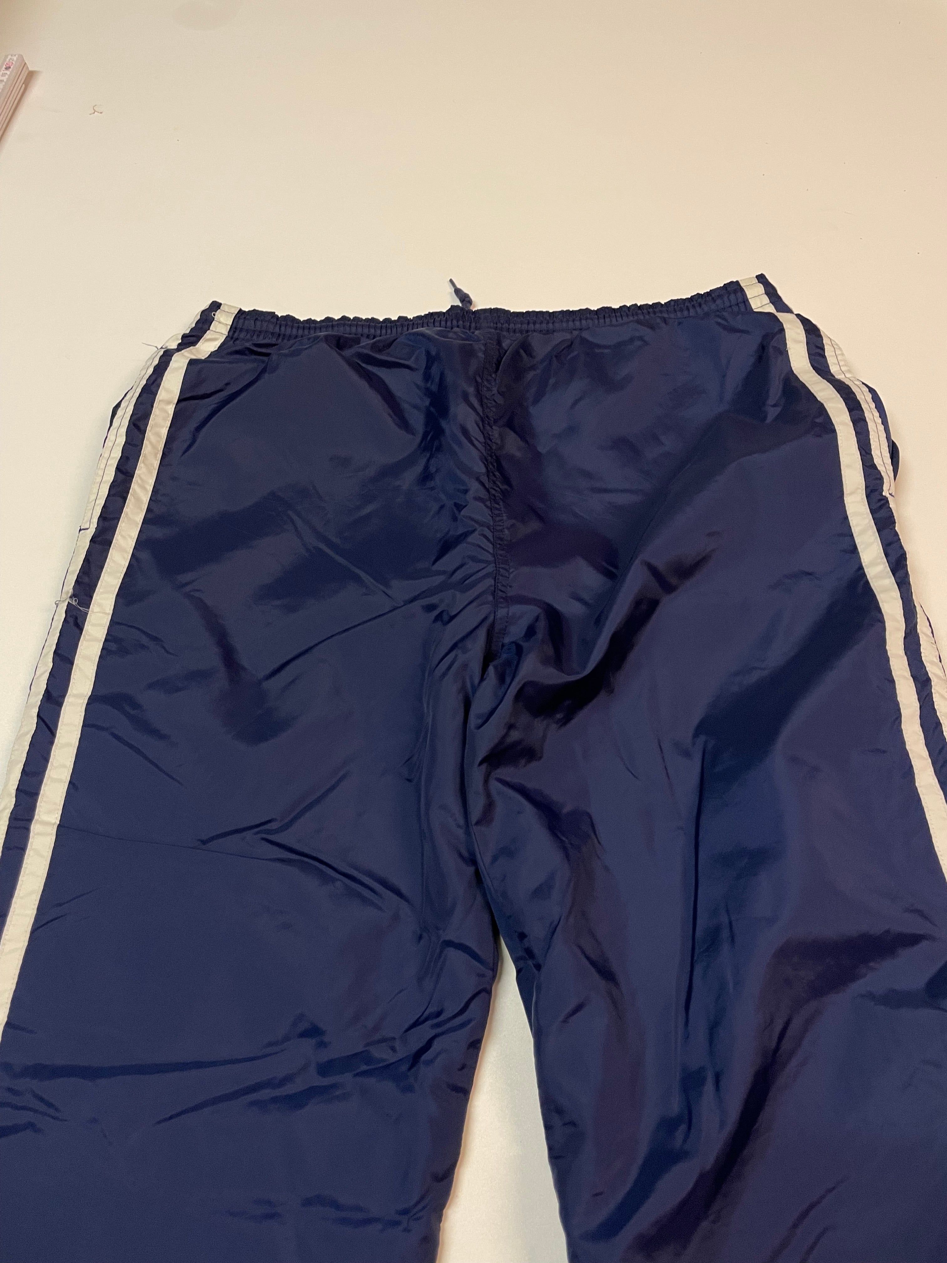 Vintage Nylon Track Pants - Baggy Waterproof Joggers for Men & Women (XL) - Perfect for Running, Gym, and Casual Wear