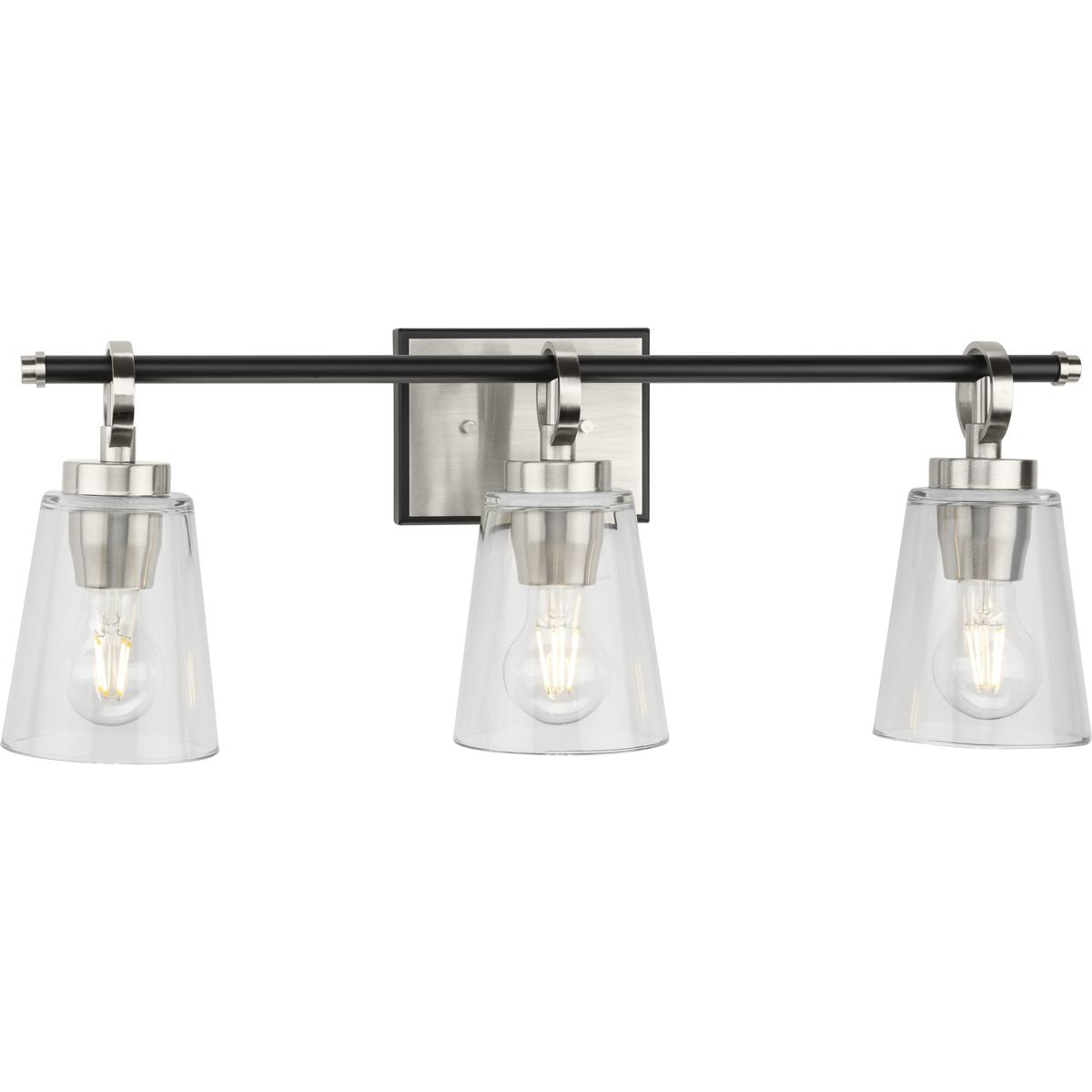 Cassell Collection 3-Light Bathroom Vanity Light Fixture - Modern Brushed Nickel Finish for Bathroom, Powder Room & Dressing Area