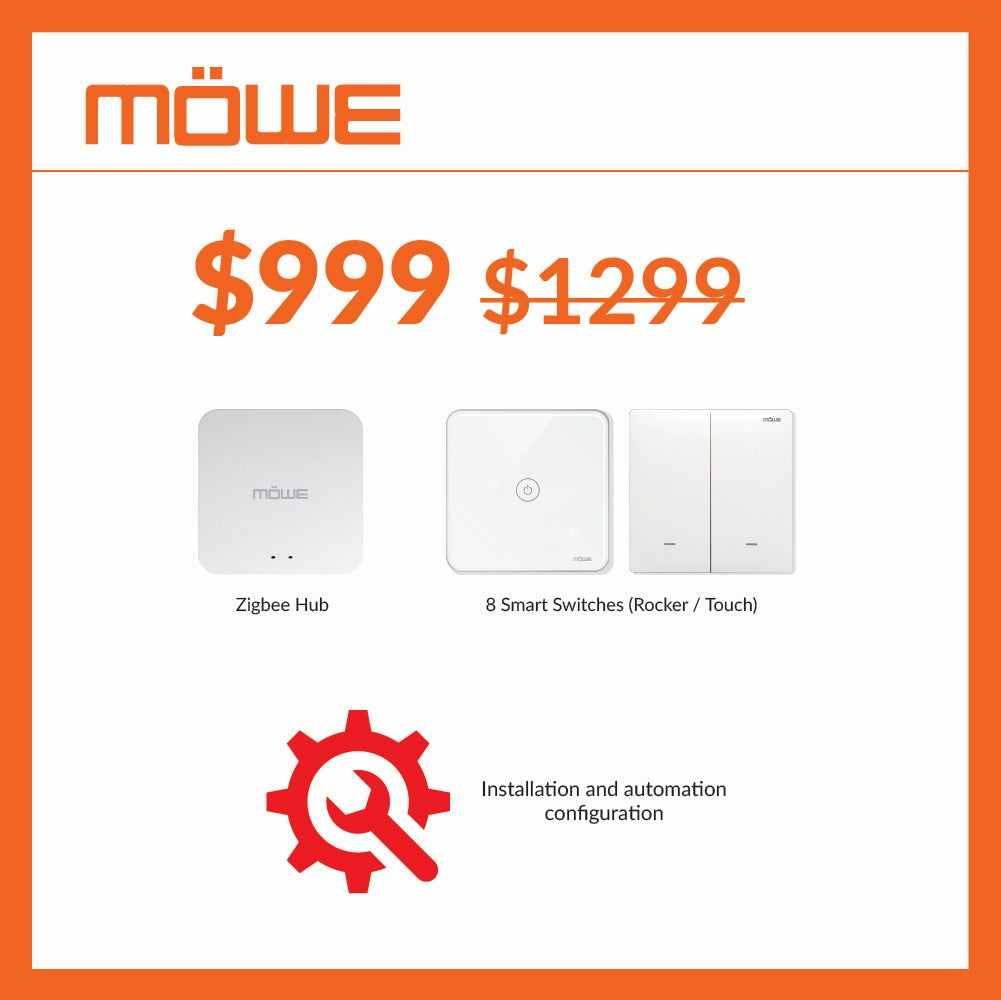 MÃ¶we Lite Smart WiFi IoT Switch - Remote Control & Voice Assistant Compatible for Home Automation (Works with Alexa & Google Home) - Perfect for Smart Lighting, Appliances & Energy Saving