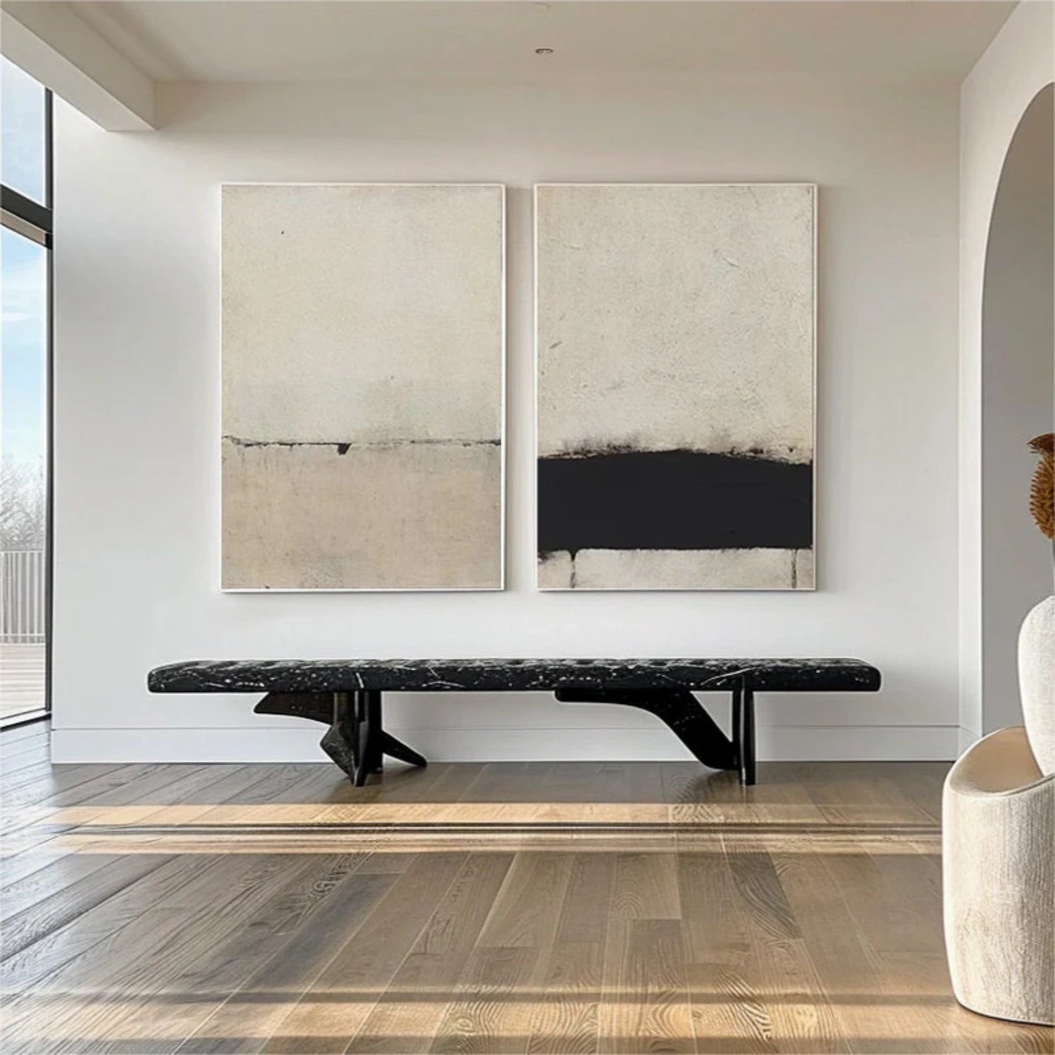 Abstract Tranquility Set of 2 Wall Art Paintings - Modern Minimalist Canvas Prints for Living Room, Bedroom & Office Decor #WS254 | Perfect for Home, Apartment & Workspace Aesthetic Enhancement