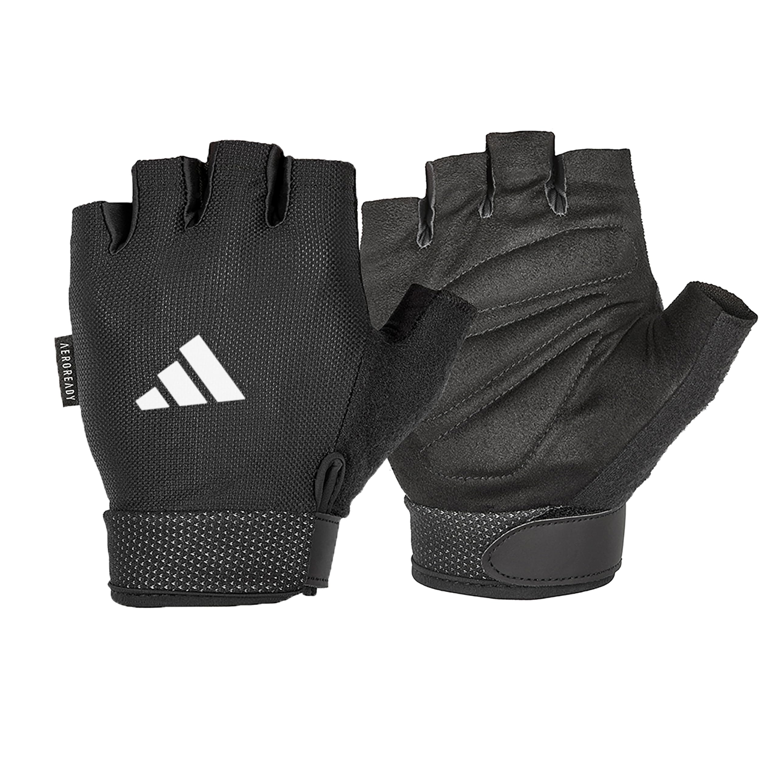 Adidas Essential Weightlifting Gloves - Adjustable Fingerless Gym Gloves for Men & Women | Perfect for CrossFit, Powerlifting & Strength Training