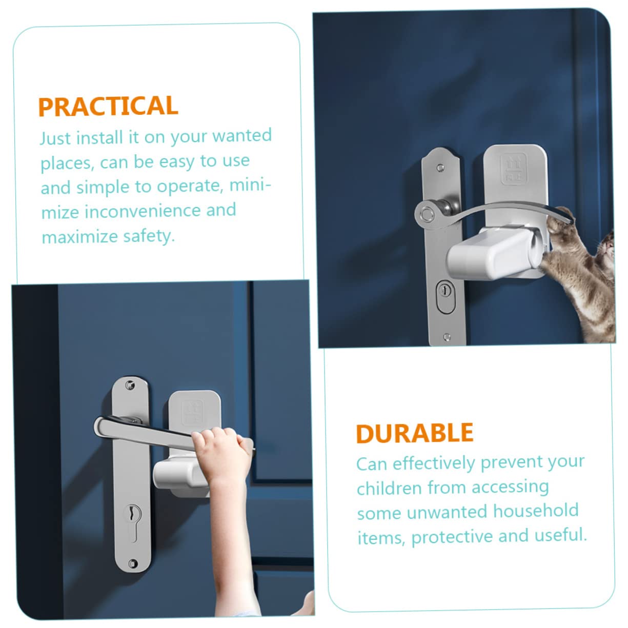 ORFOFE Child Safety Door Locks - Baby Proof Door Handle Locks for Boys & Girls | Secure Kids from Opening Doors | Perfect for Homes, Nurseries, and Daycares