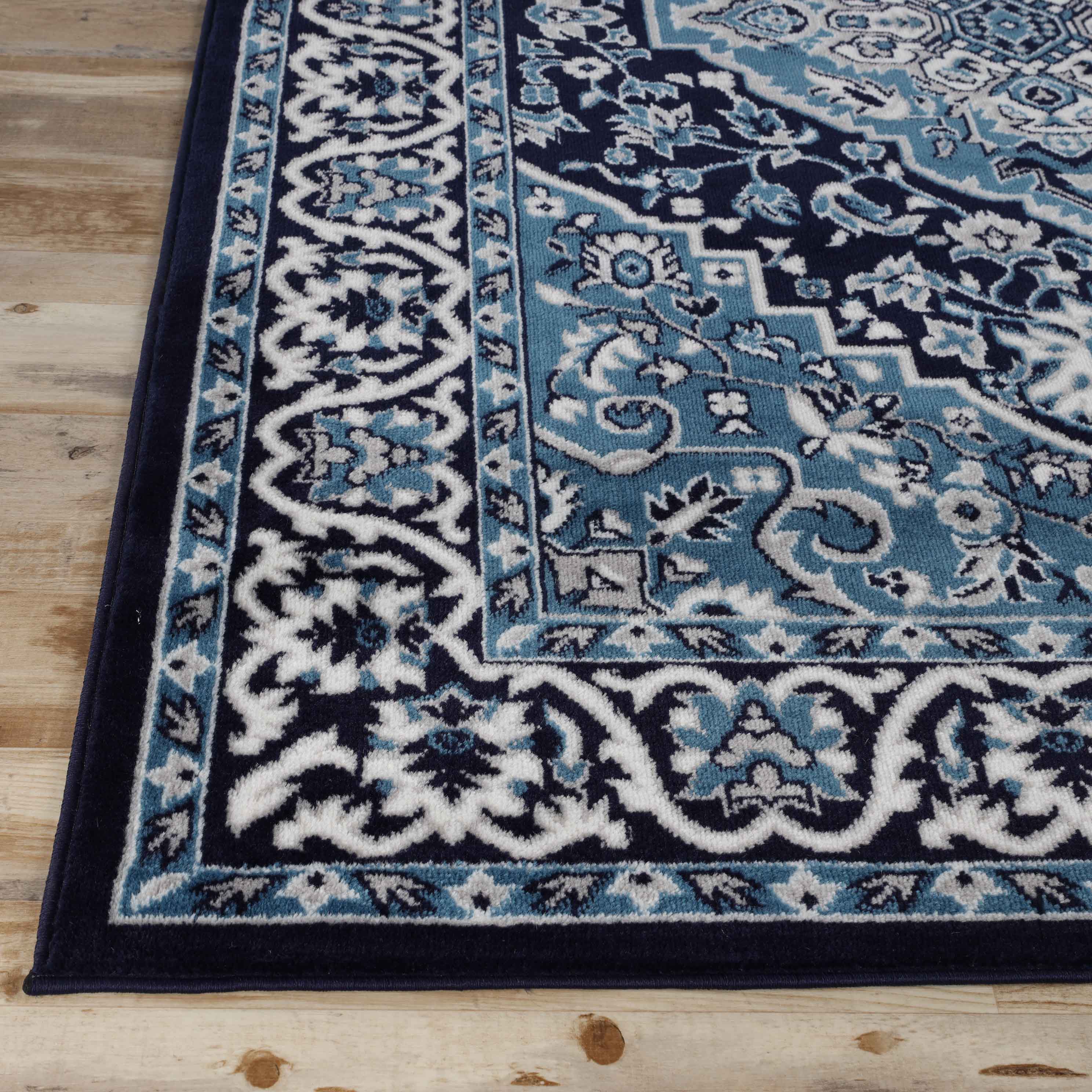 Glendale Traditional Floral Medallion Indoor Area Rug - Non-Slip Living Room Carpet, Bedroom Runner, Hallway Decor | Soft & Durable Home Floor Mat for Cozy Interior Design