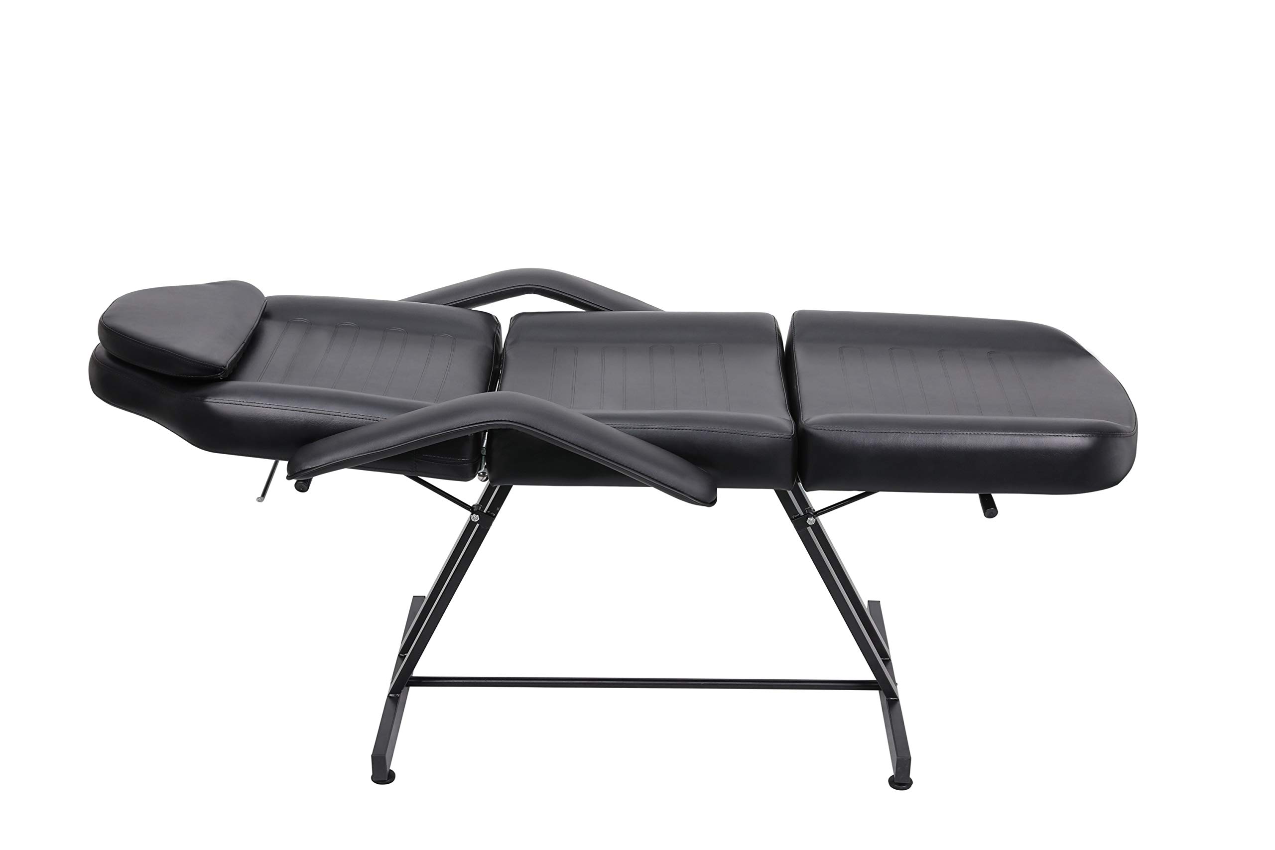 Professional Multi-Purpose Spa Facial Bed - Adjustable Tattoo & Beauty Salon Bed with Wheels, Black - Perfect for Massage, Facial Treatments, Tattoo Sessions & Salon Services