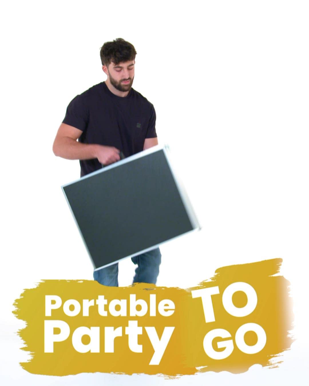 8-Foot Folding Beer Pong Table with LED Lights & Cup Holders - Portable Party Game Table for Outdoor, Backyard, College Dorm & Tailgating Events
