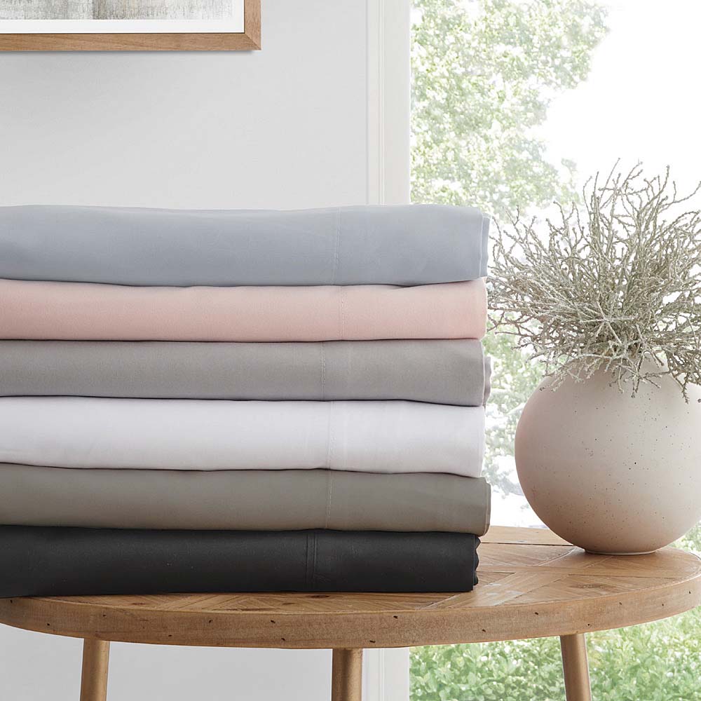 300 Thread Count Cotton Percale Sheet Set - Dusk Blue - Single Bed Size - Soft & Breathable Bedding for Comfortable Sleep - Perfect for Guest Rooms, Dorms & Cozy Bedrooms