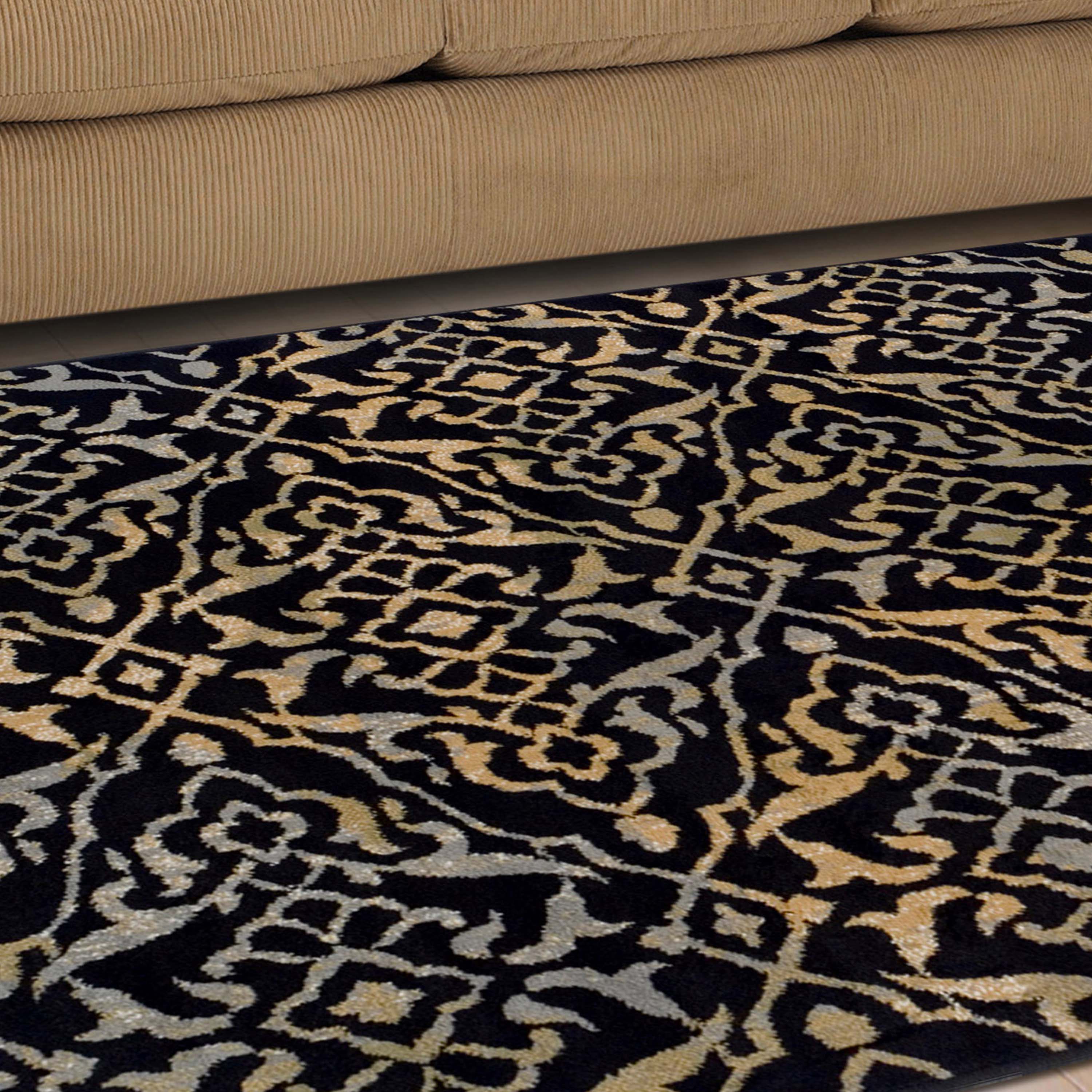 Premium Corbin Damask Traditional Indoor Area Rug - Soft & Durable Non-Slip Living Room Carpet for Home Decor | Perfect for Bedroom, Dining Room & Office