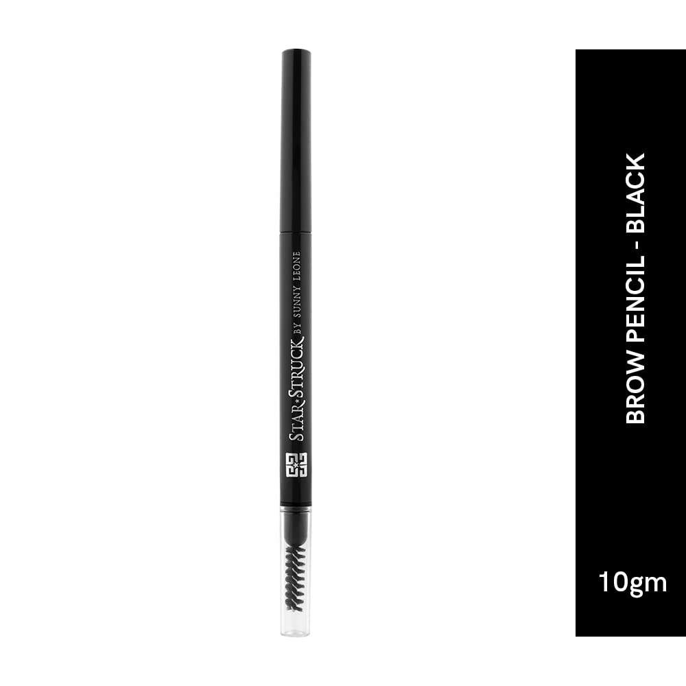 STARSTRUCK BY SUNNY LEONE Stellar Eyebrow Pencil - Black (1 Pack) | Waterproof, Long-Lasting Brow Pencil for Perfectly Defined Eyebrows | Ideal for Daily Makeup, Professional Use & On-The-Go Touch Ups