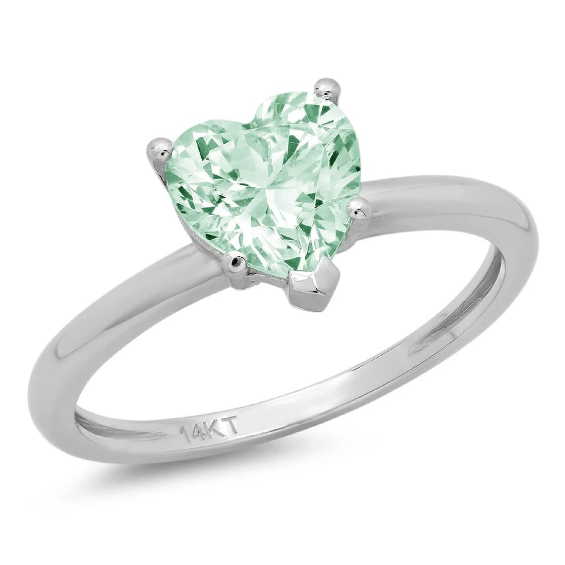 2 CT Heart Green Moissanite Engagement Ring - Vintage Antique Wedding Bridal Ring with Halo Accent in Gold/Silver - Perfect Anniversary Gift for Her - Ideal for Proposals, Weddings & Special Occasions