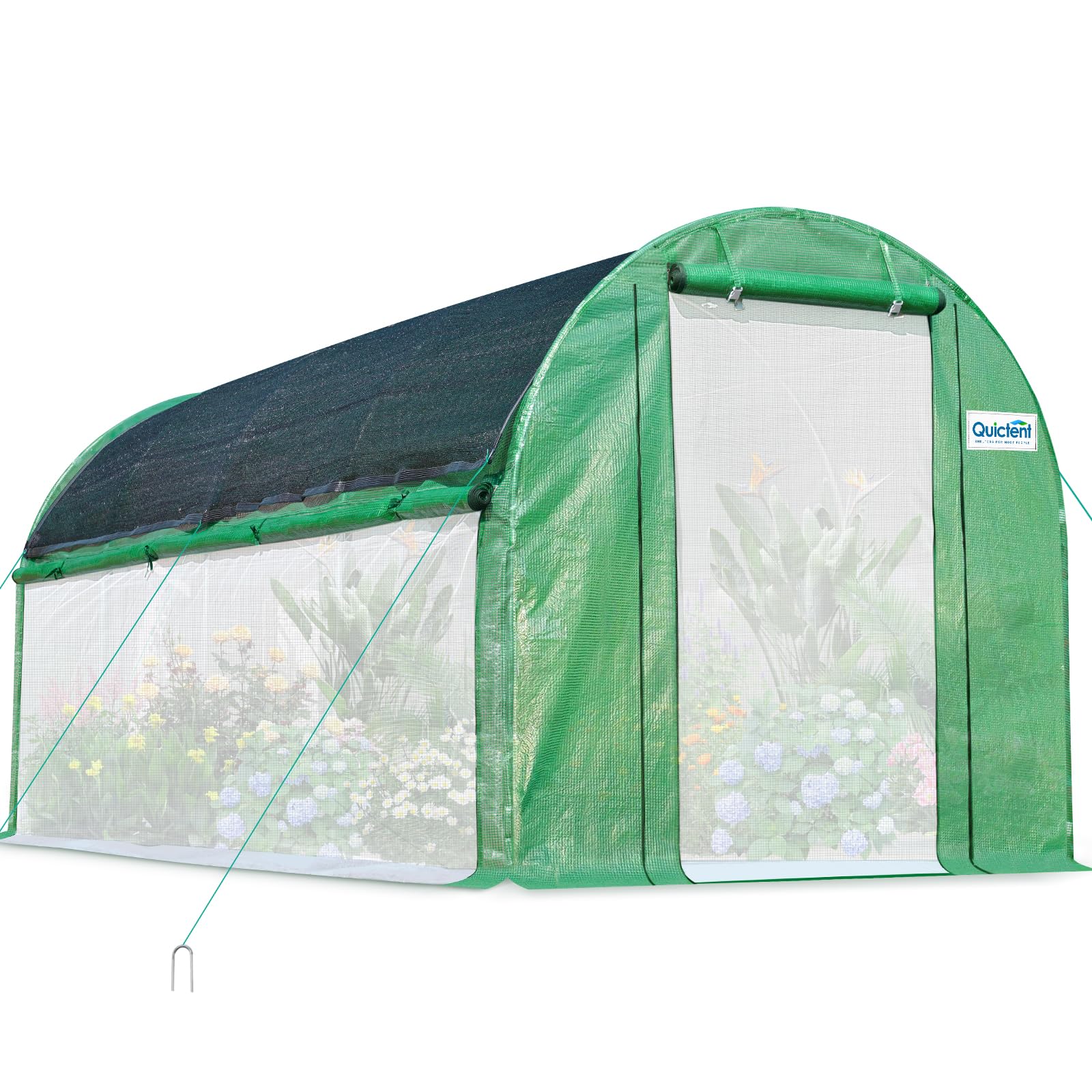 Quictent Premium 15x6.6x6.6FT Heavy Duty Walk-in Greenhouse for Outdoor Gardening | Upgraded All-Season Protection with Large Side Ventilation, 4 Screen Windows & 2 Screen Doors | Perfect for Growing Vegetables, Flowers & Herbs in Backyard or Patio
