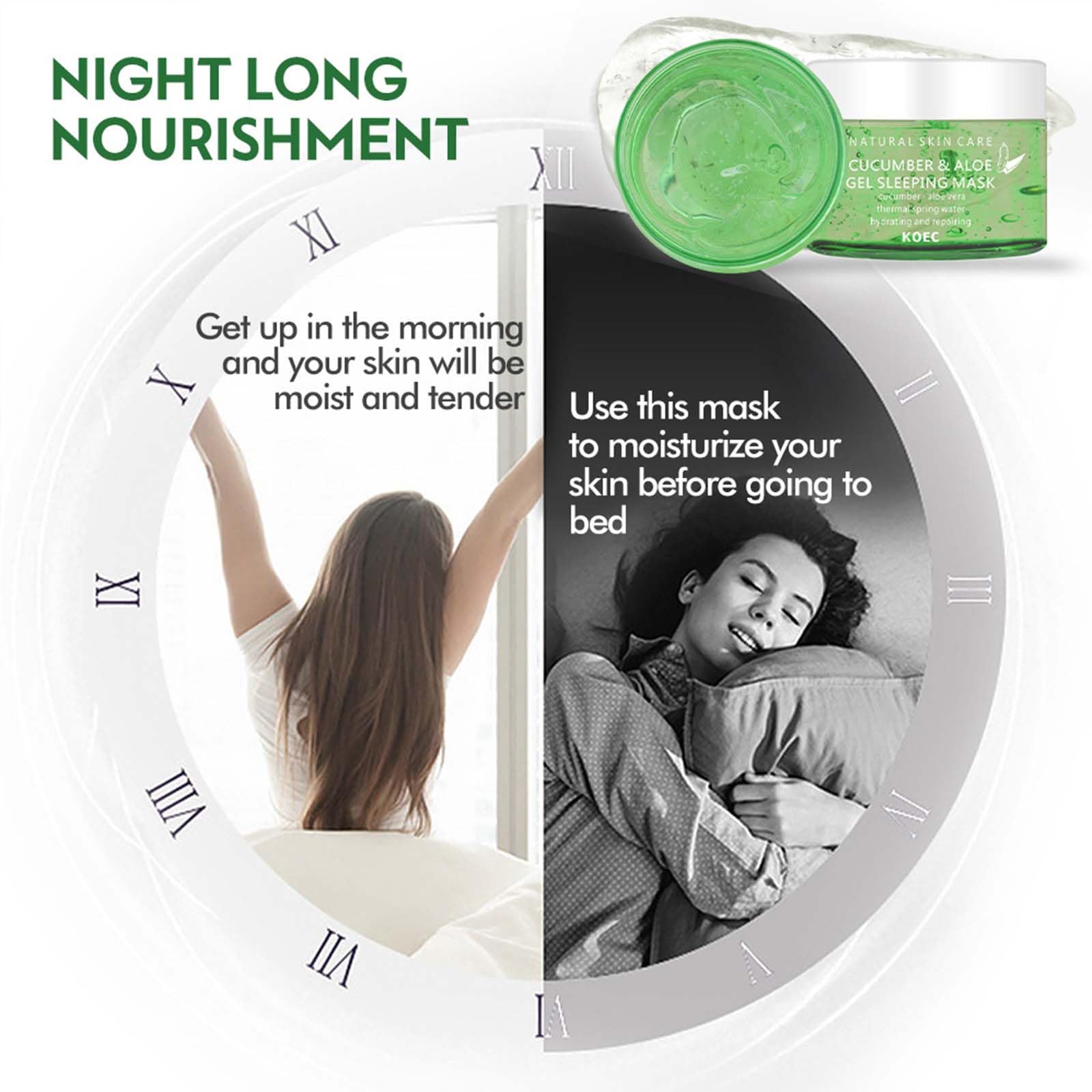 Aloe Vera & Cucumber Overnight Sleeping Mask - Hydrating Facial Night Mask for Dry, Dull Skin - Skin Repair & Texture Improvement - 5.29oz - Perfect for Nighttime Skincare Routine & Post-Travel Skin Recovery