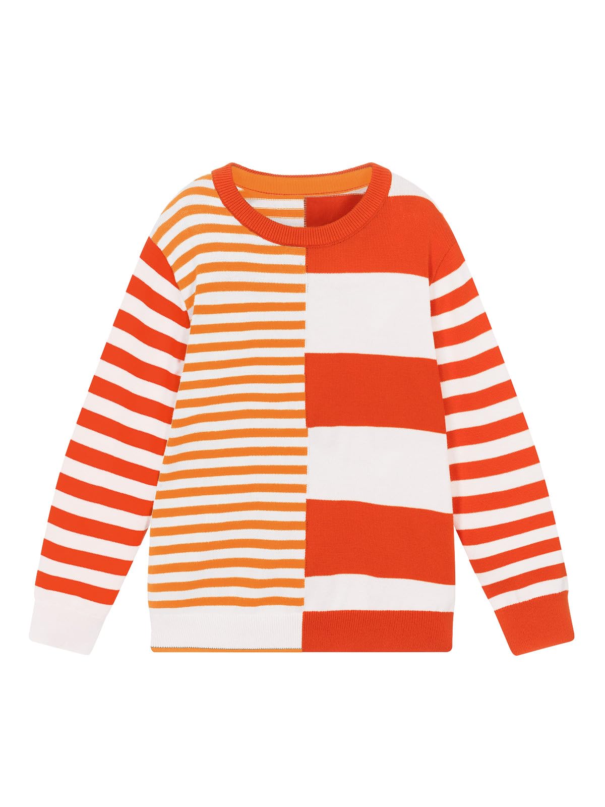 Boys' Striped Crewneck Pullover Sweater - Soft & Comfortable Kids' Fashion Top for Ages 5-14 | Perfect for School, Playdates & Family Outings
