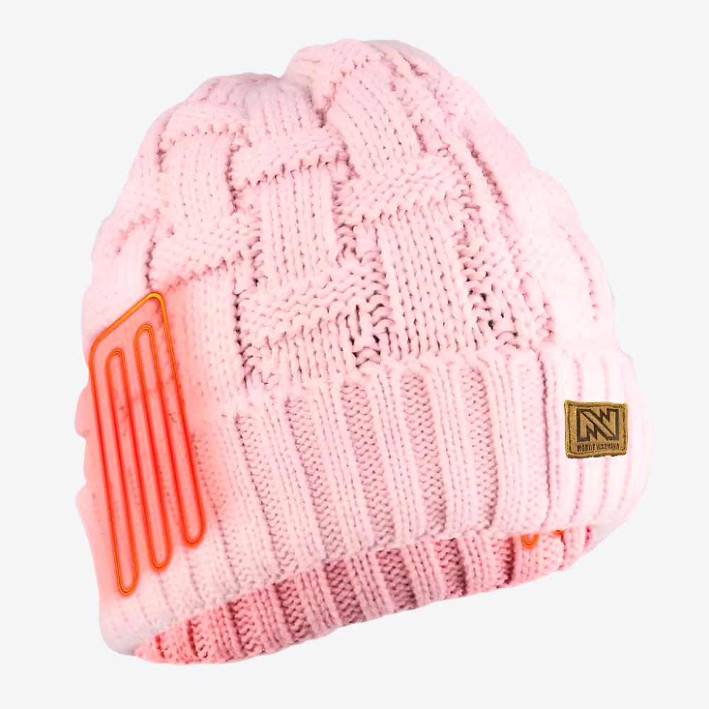 Cozy Heated Cable Knit Beanie for Men & Women - Winter Electric Warm Hat with USB Charging - Perfect for Skiing, Hiking & Outdoor Activities