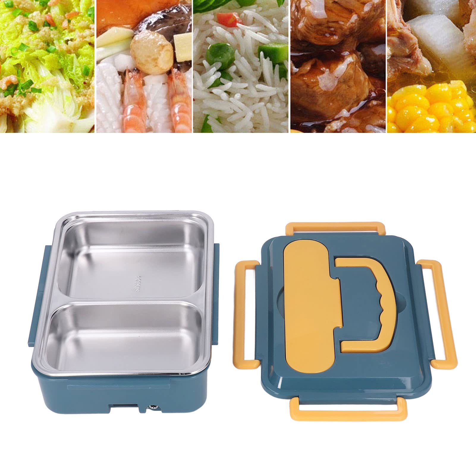 GLOGLOW Electric Lunch Box - Portable 304 Stainless Steel Leakproof Food Warmer for Office, Car & Home | USB Rechargeable Heating Lunch Container for Meals, Soup & Leftovers